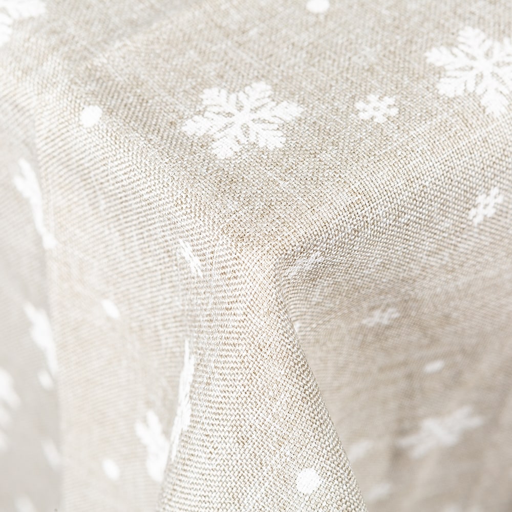 Mantel de Navidad gris Copos de nieve 150x250cm