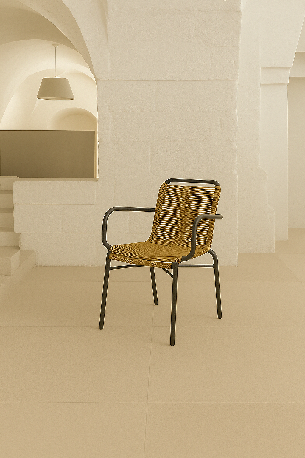 Silla de jardín de ratán sintético y aluminio Anse 55x60x79cm