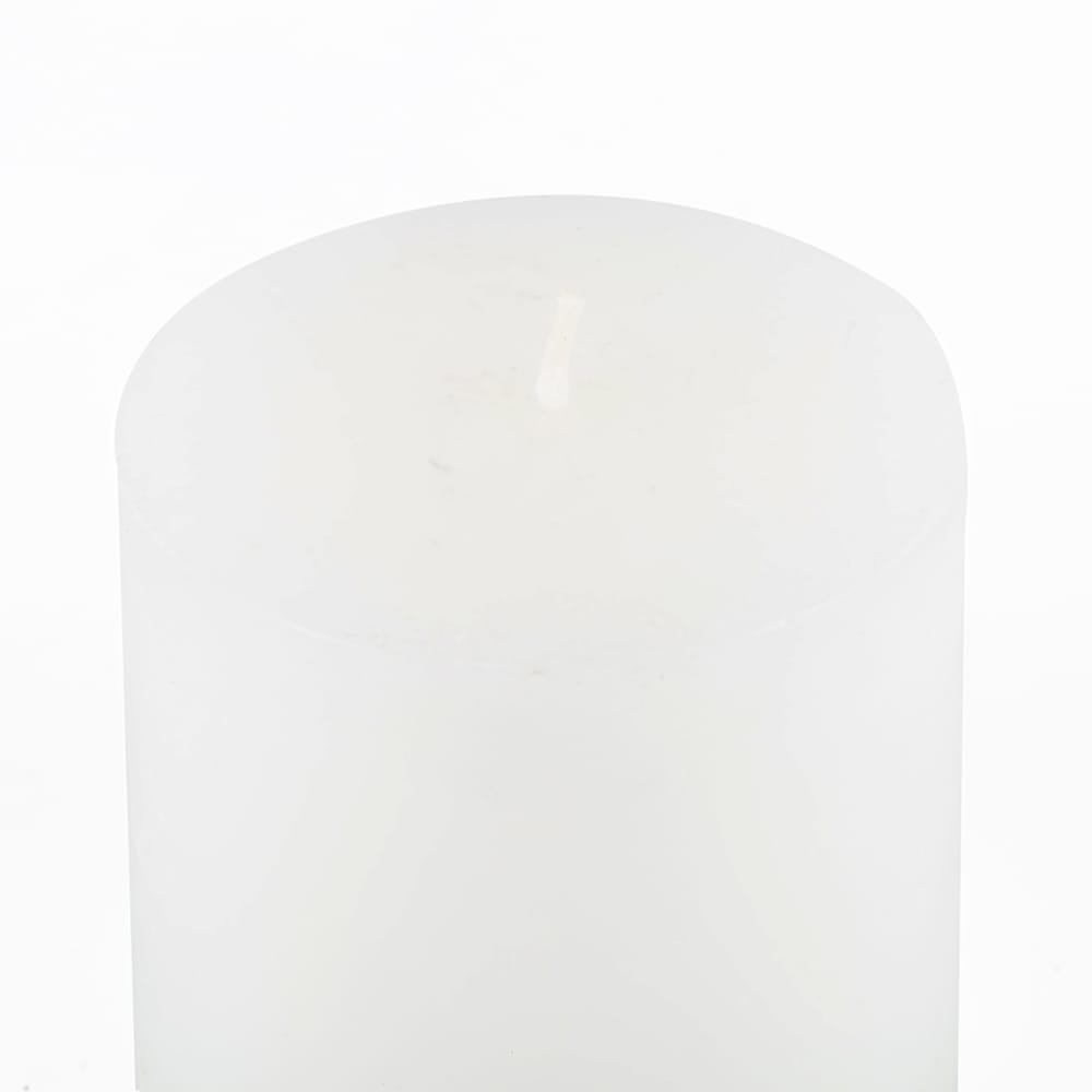 Vela redonda blanca rústica Ø7x14cm