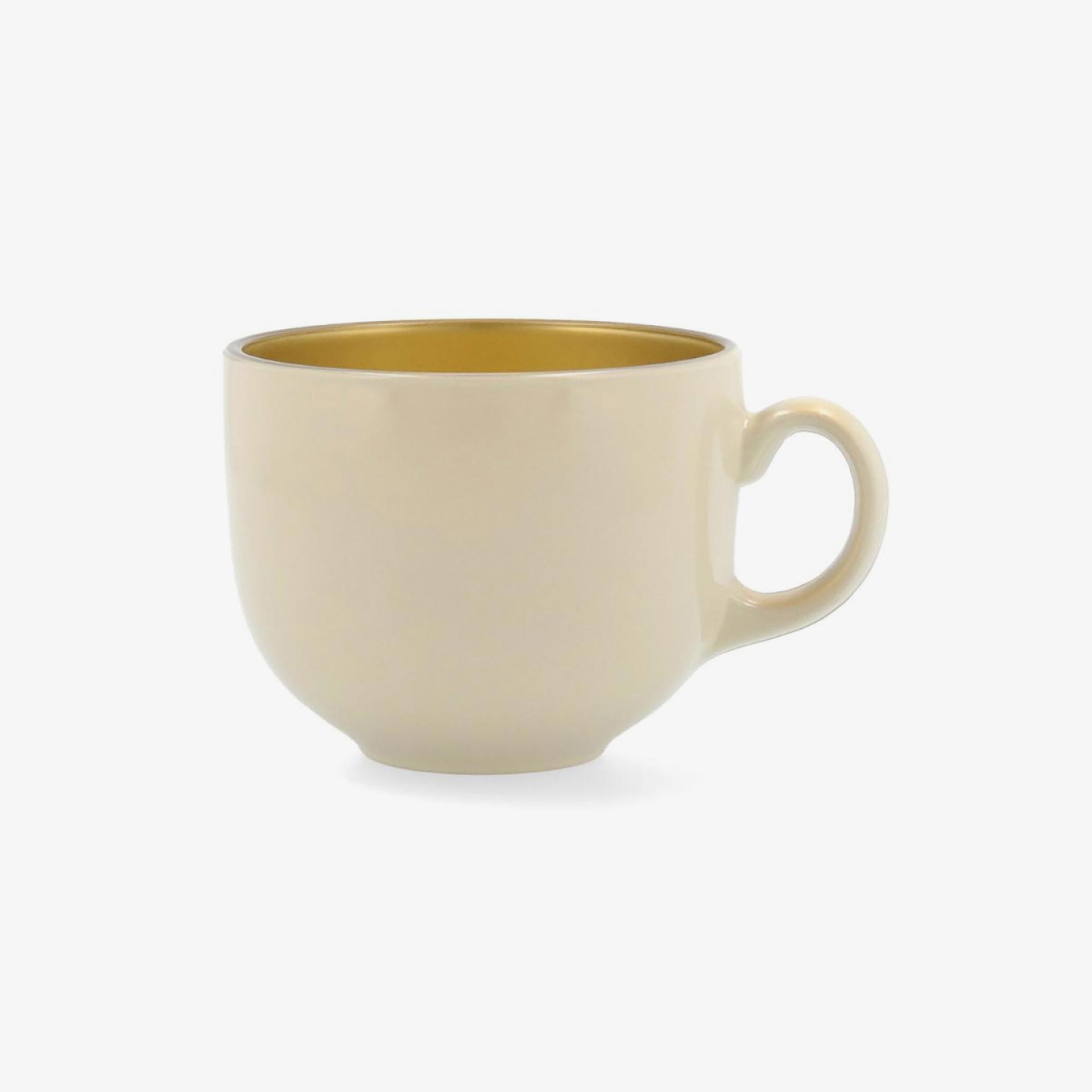 Set de 2 tazas color crema de porcelana 50cl