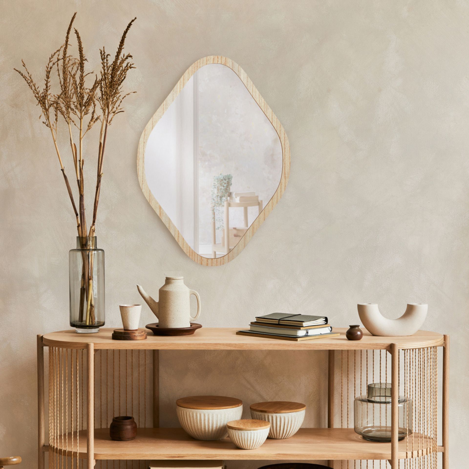 Espejo de pared con marco de madera 40x60cm