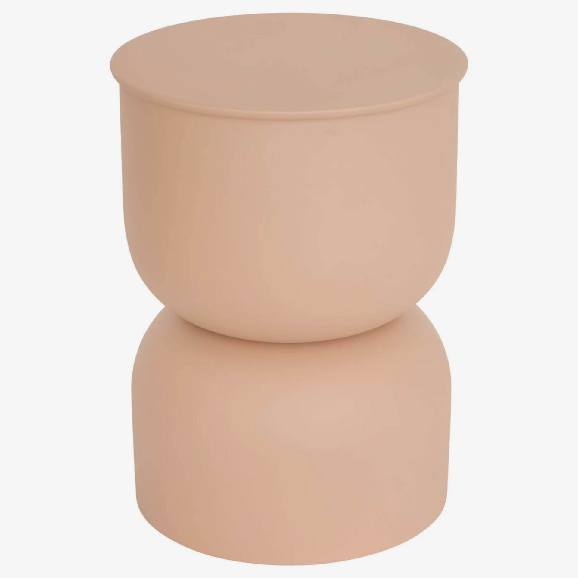 Mesa auxiliar totem beige de metal Arden &Oslash;31cm