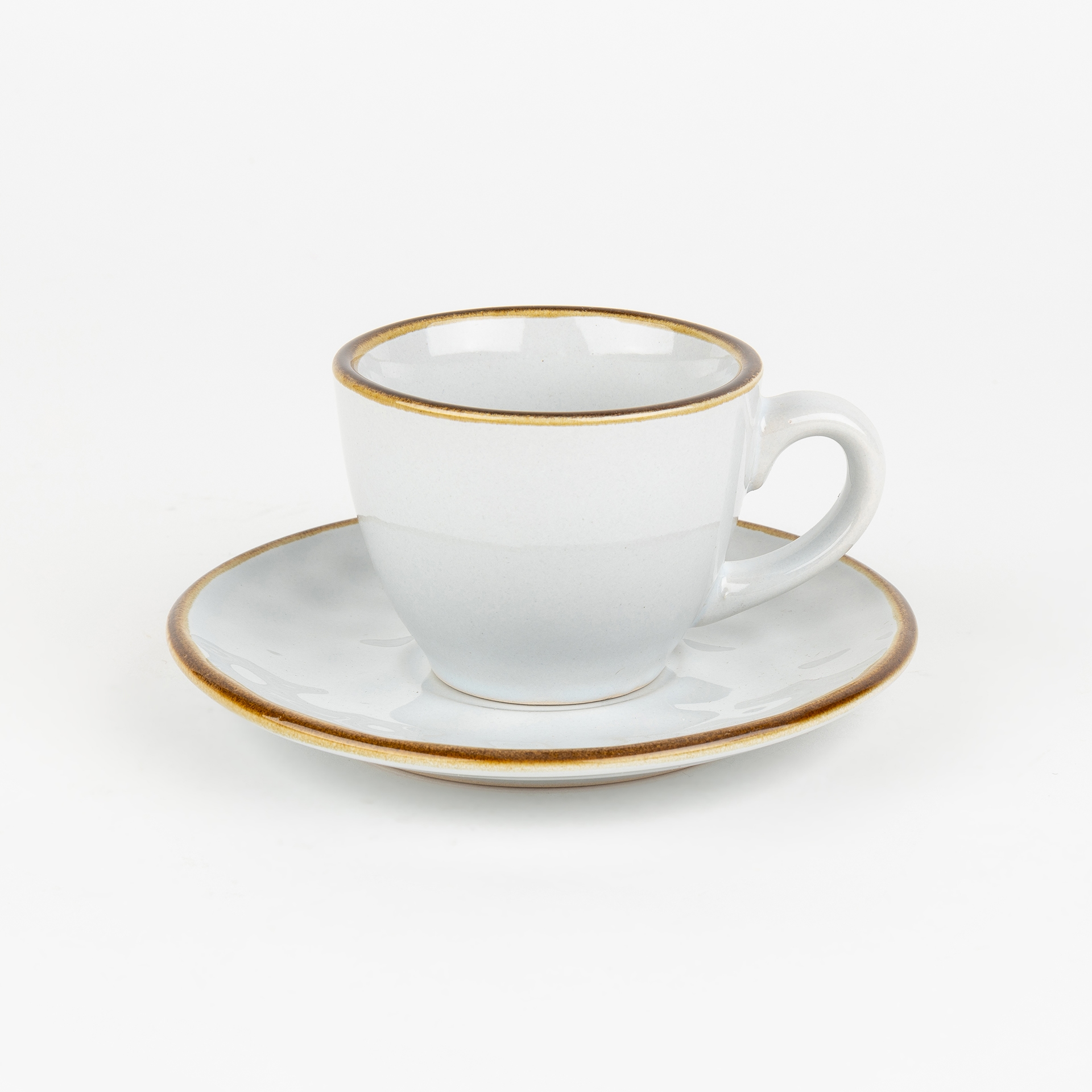 Set de 6 tazas de café con plato gris claro 10cm