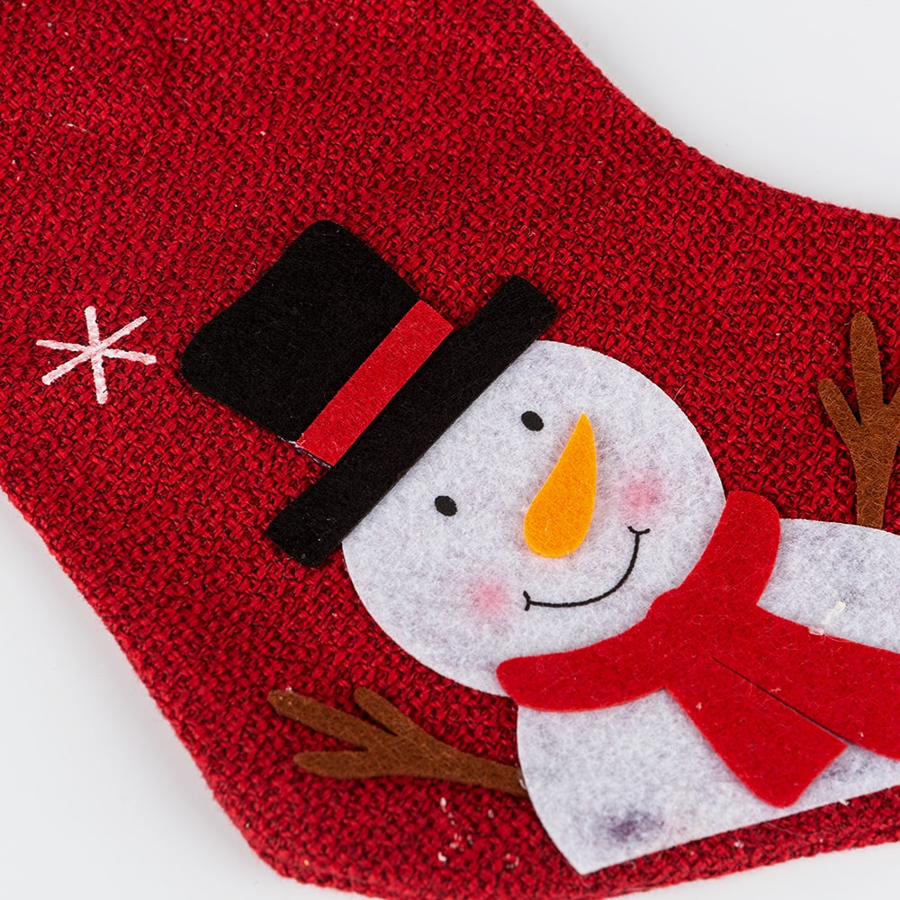 Calcetín rojo Snowman 26cm