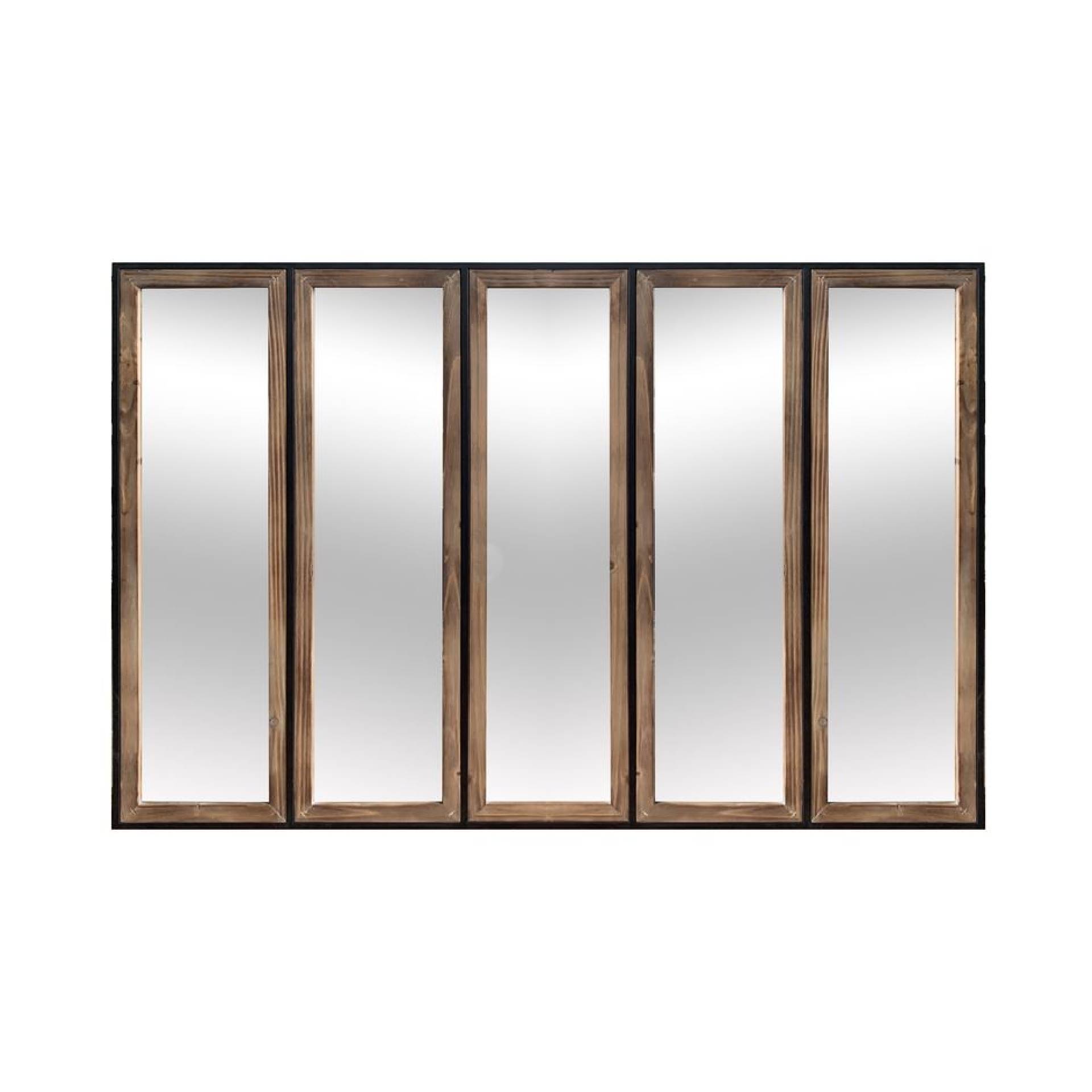 Espejo de pared rectangular de madera y metal Sacha 120x81cm