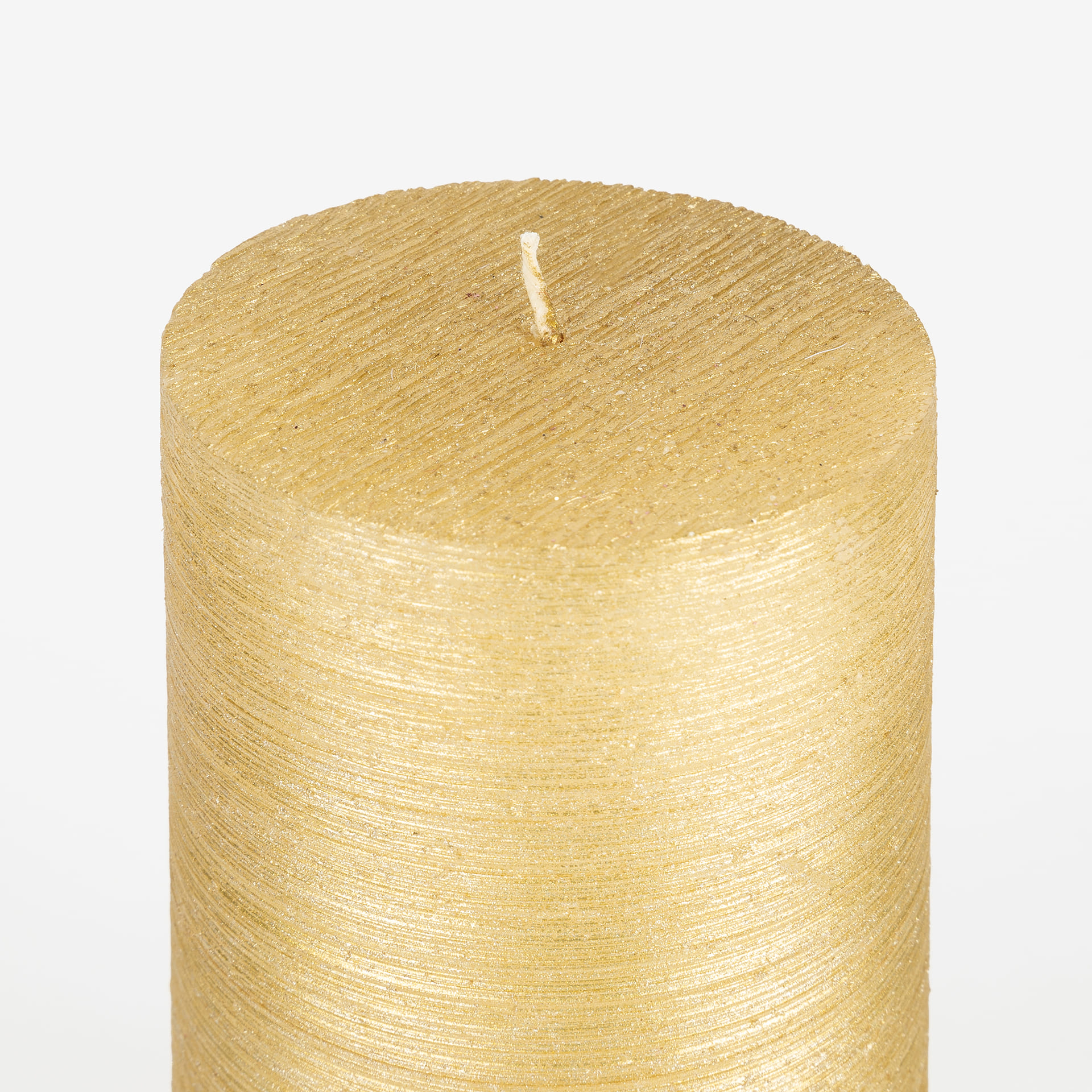 Vela decorativa cilindro dorada Ø7x14cm