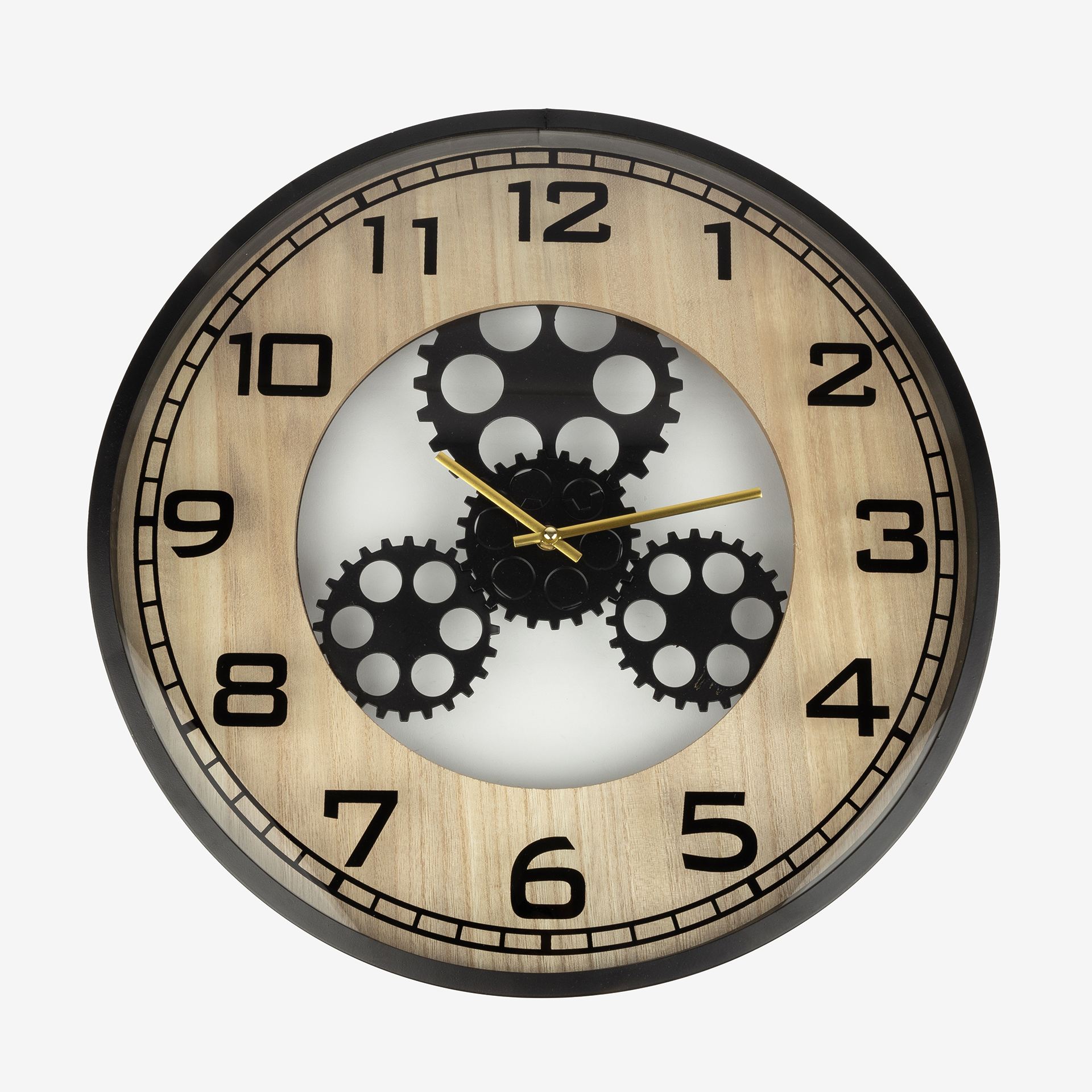 Reloj de pared de metal negro &Oslash;48cm