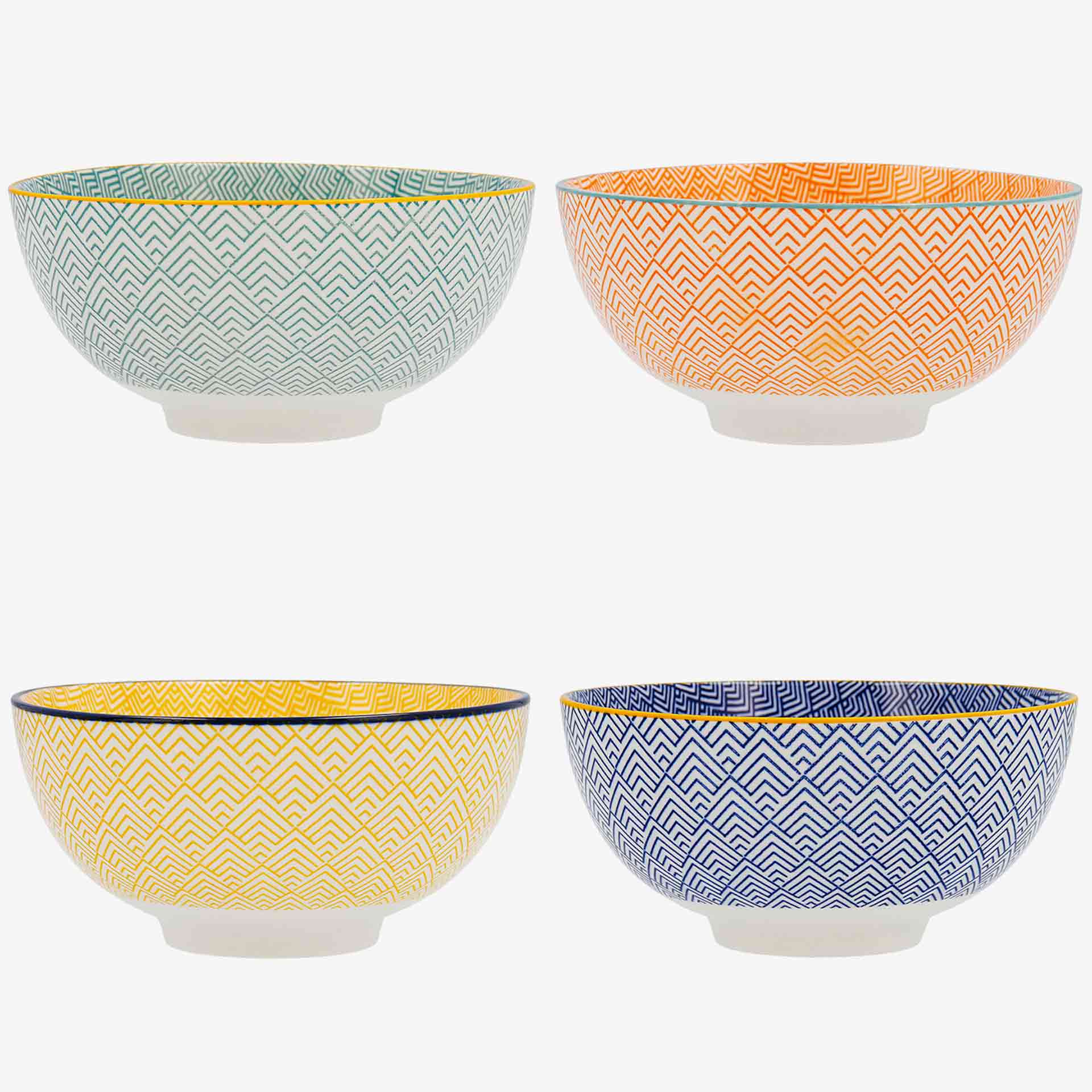 Set de 4 boles de porcelana Okinawa &Oslash;15cm