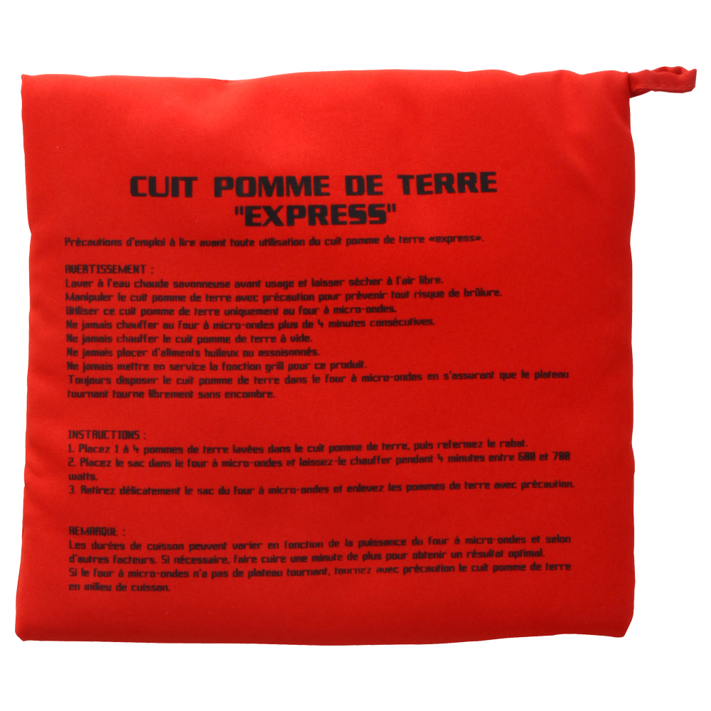 Cocedor de patatas para microondas de algod&oacute;n y poli&eacute;ster 26x20x2,5cm