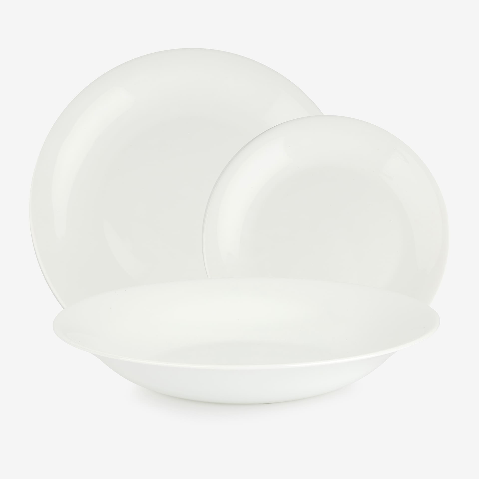 Vajilla de 18 piezas de opal blanca Vega