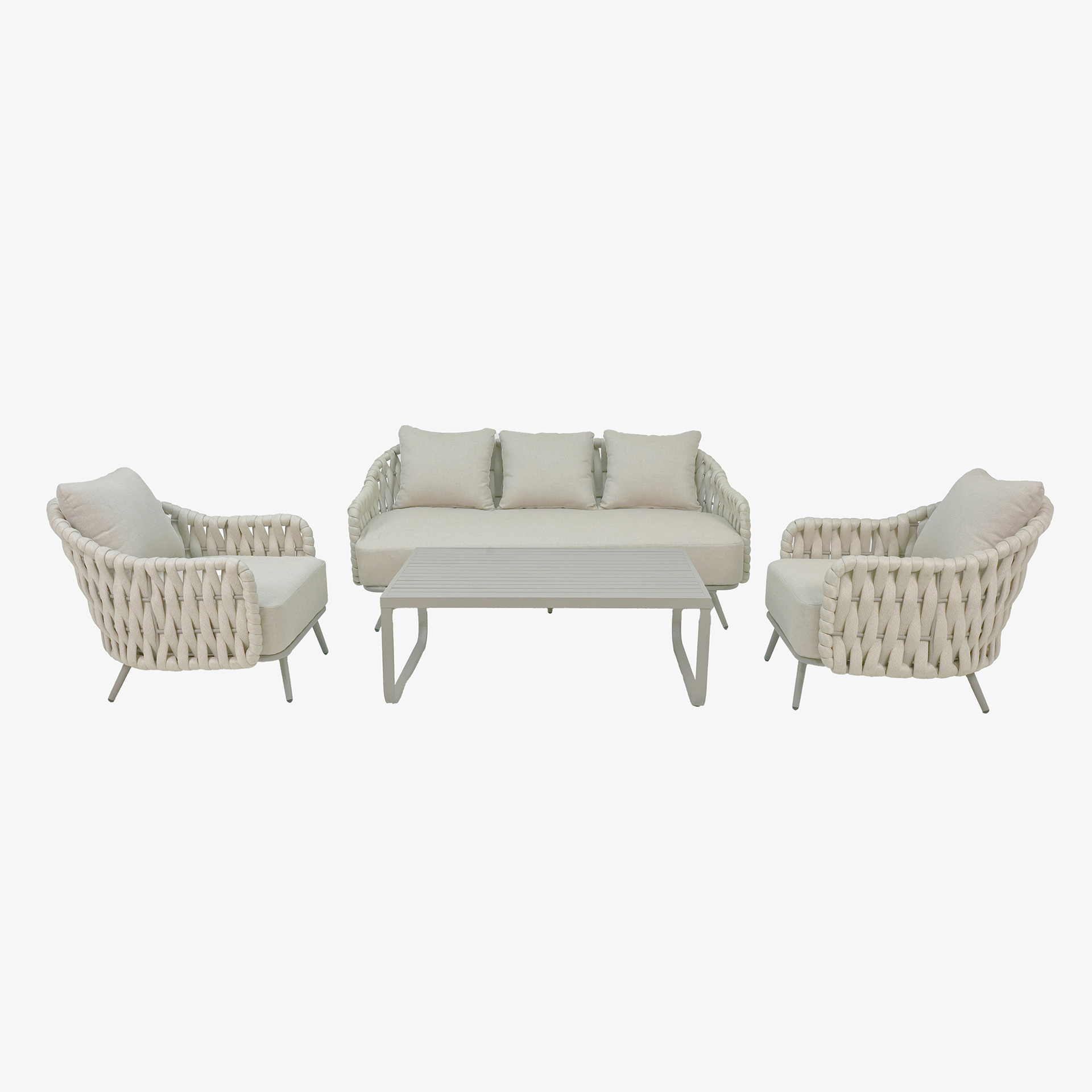 Set de jard&iacute;n de 4 piezas beige Portofino