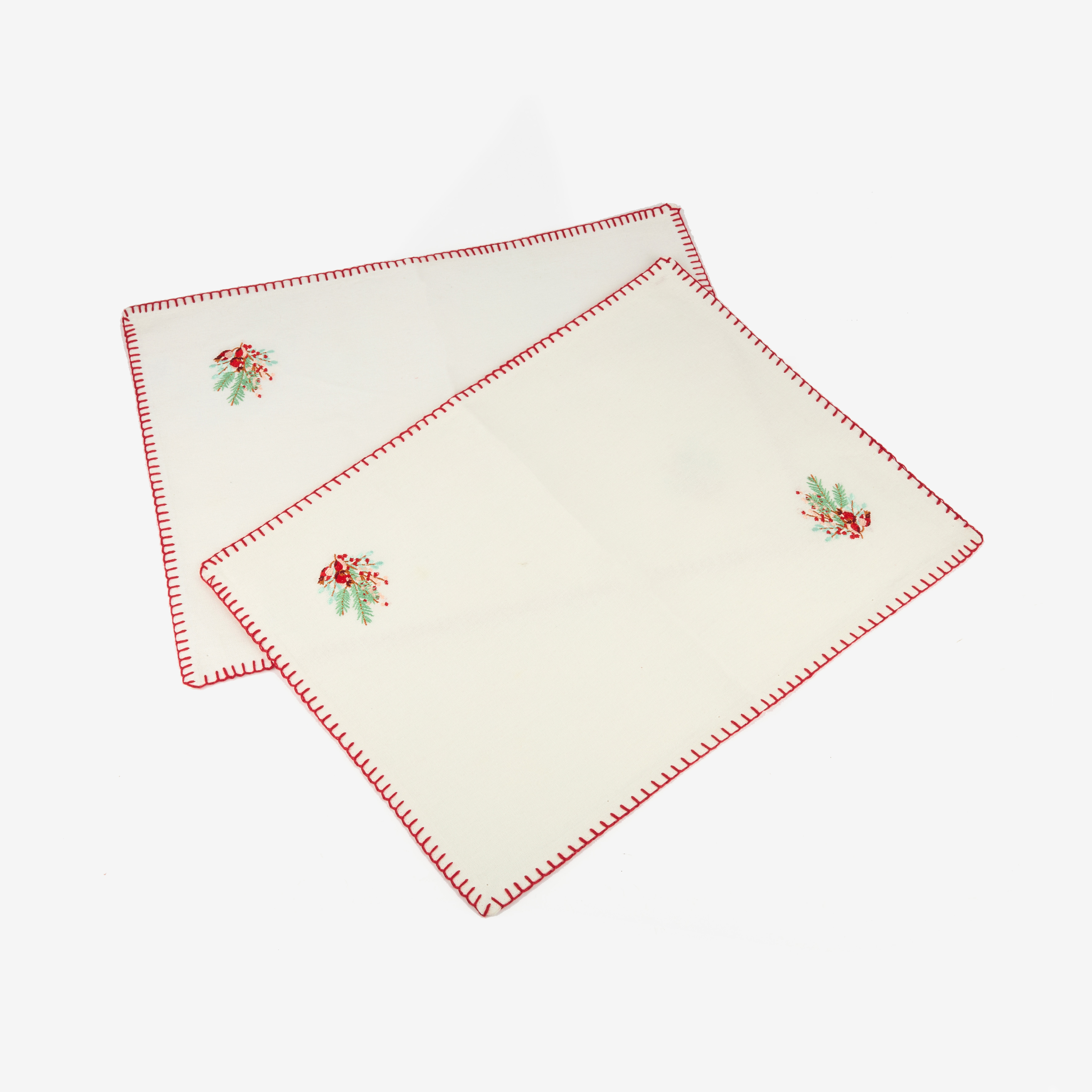 Set de 2 manteles individuales blancos Bayas