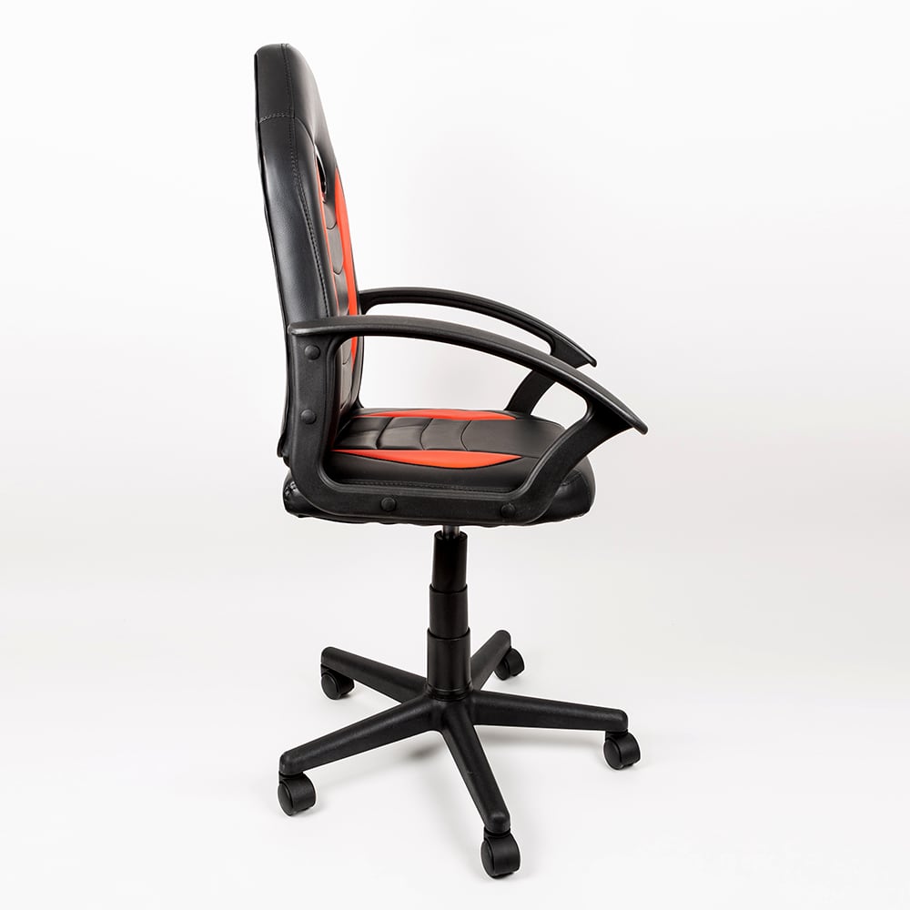 Silla gamer de oficina roja y negra