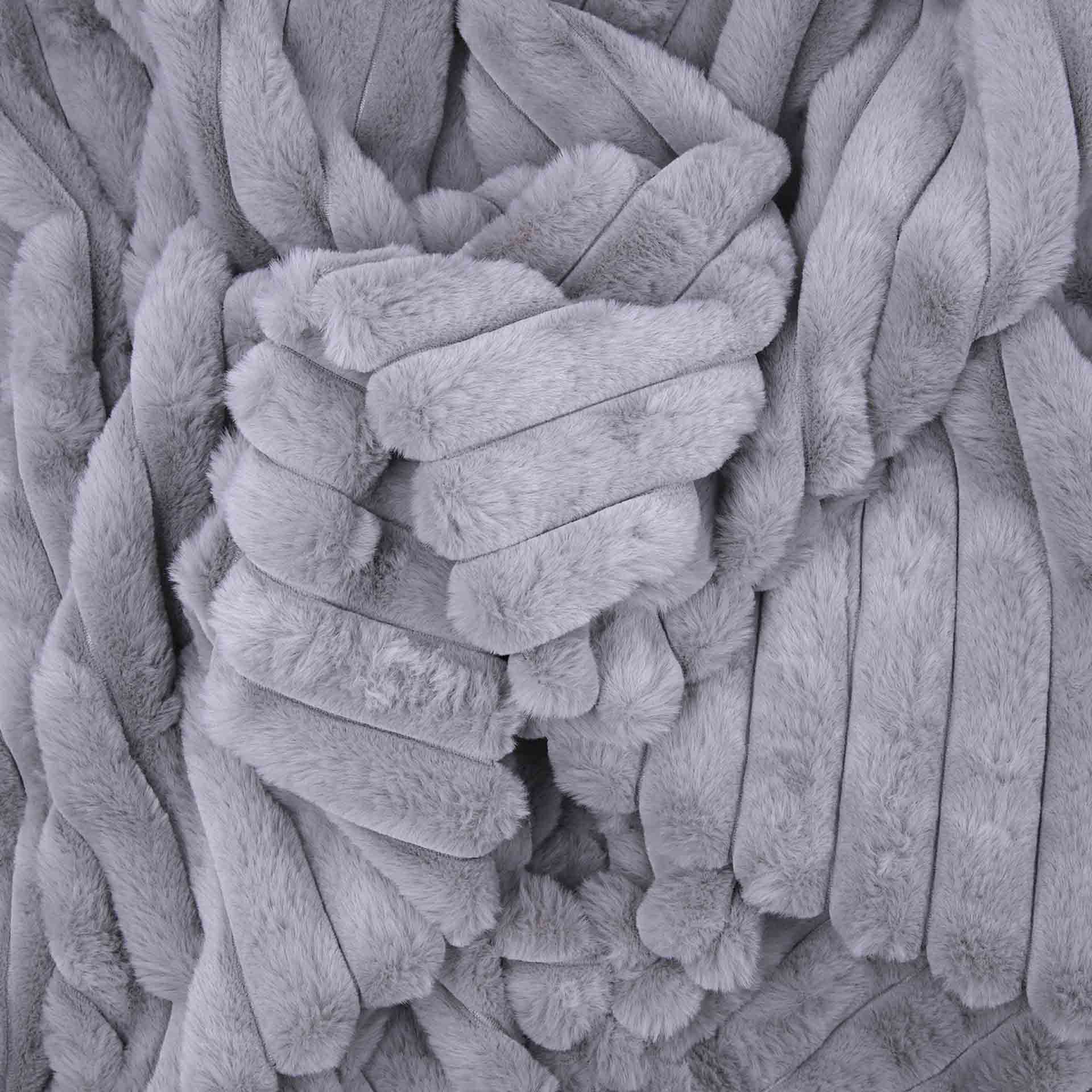 Manta efecto pelo gris Lineo 130x150cm