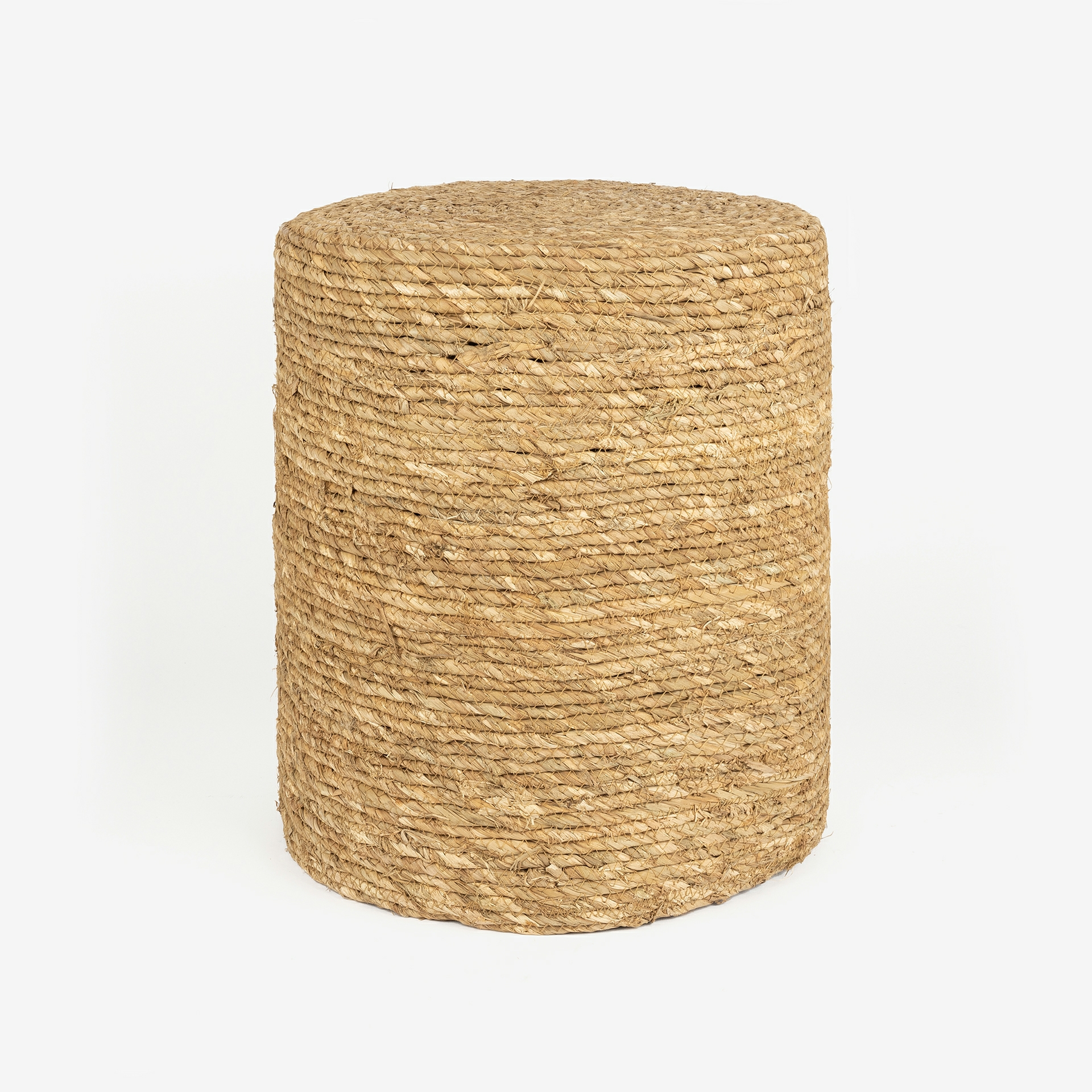 Puf de junco marr&oacute;n Adie &Oslash;34x42cm