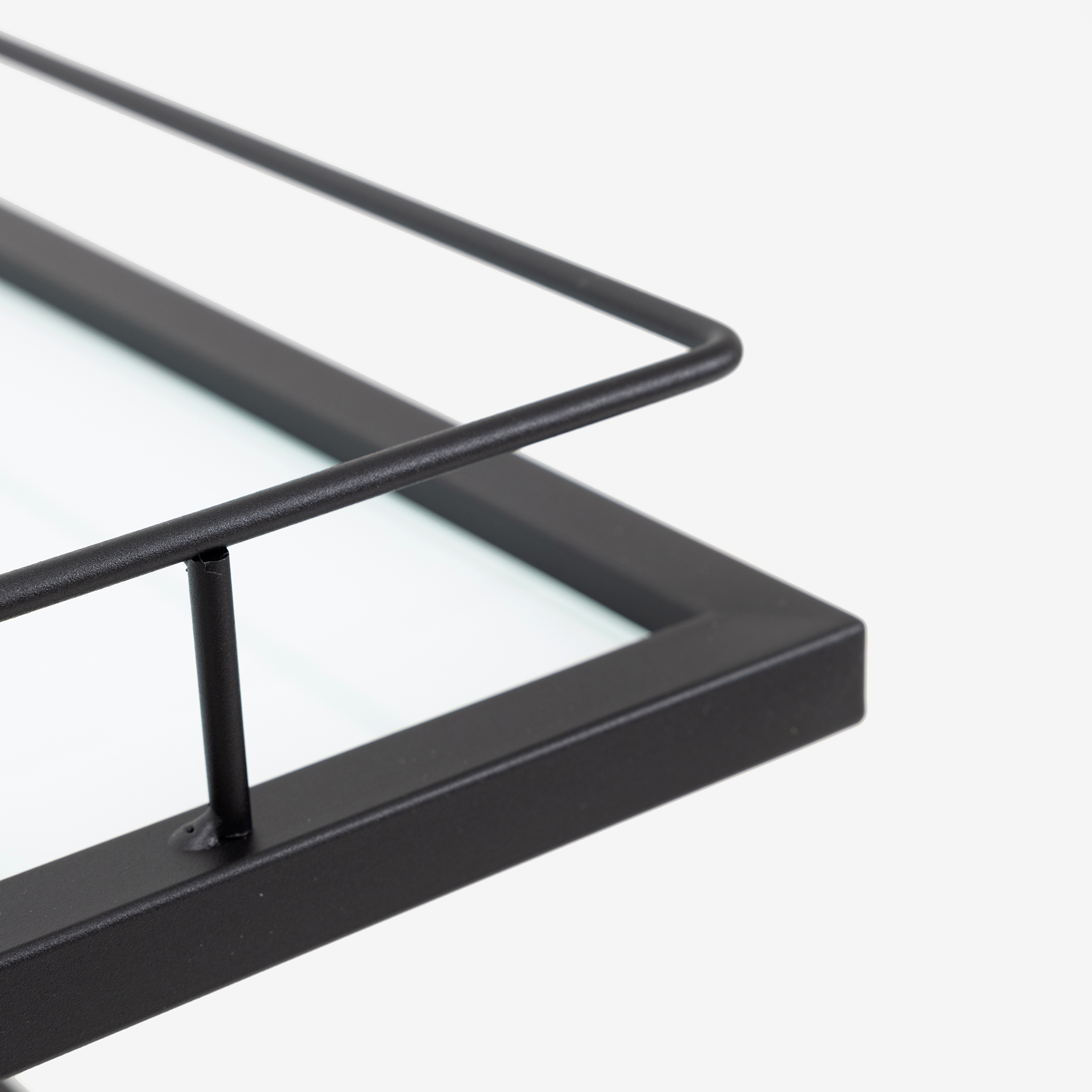 Camarera de metal y cristal negro 38x70x86cm