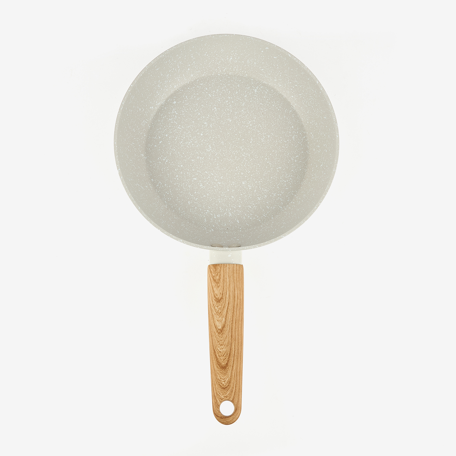 Set de 3 sartenes blancas de aluminio y mármol aptas para inducción Ø18/22/26cm - Bergner