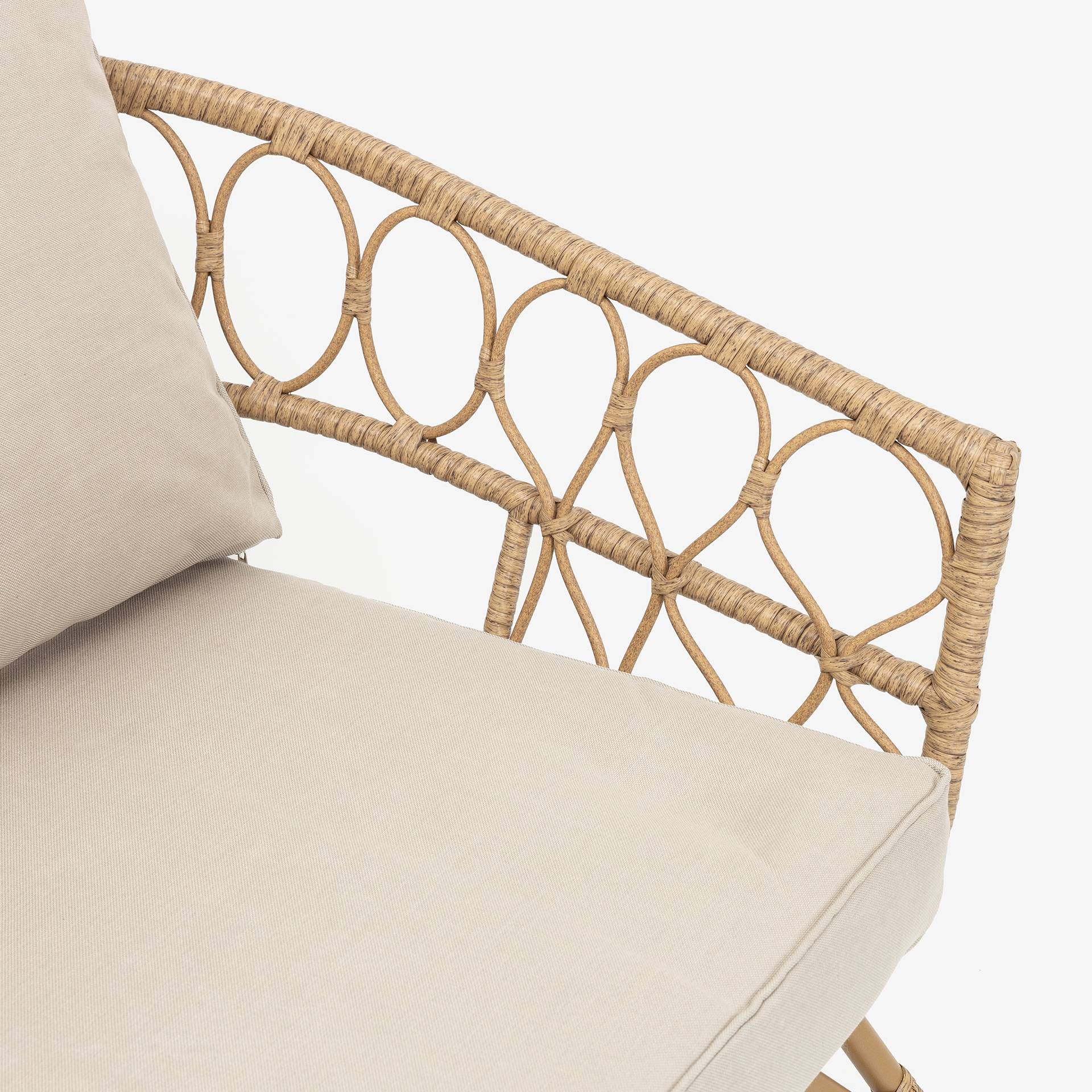 Set de jard&iacute;n 4 piezas rat&aacute;n sint&eacute;tico Creta