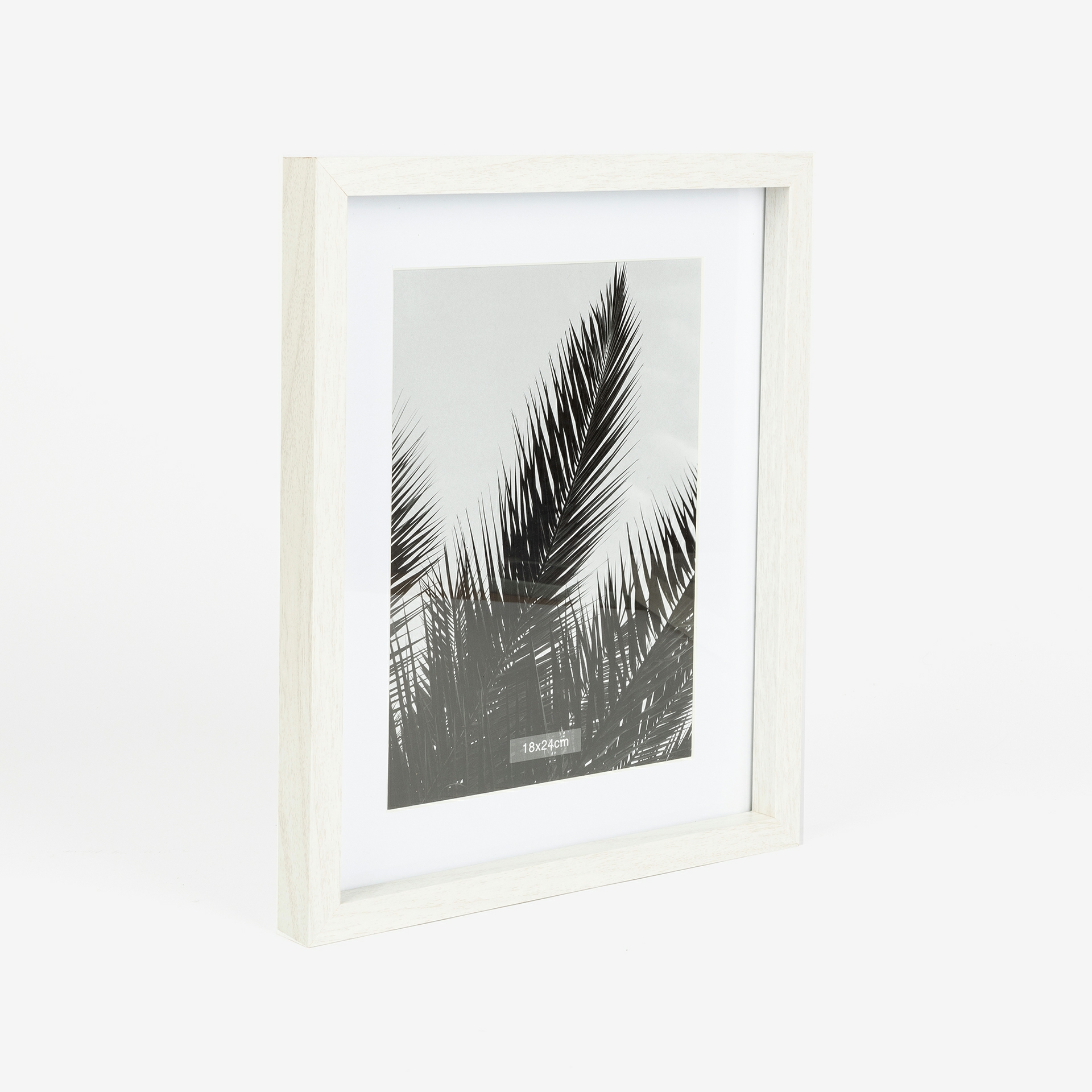 Marco de fotos blanco de madera Mati 18x24cm