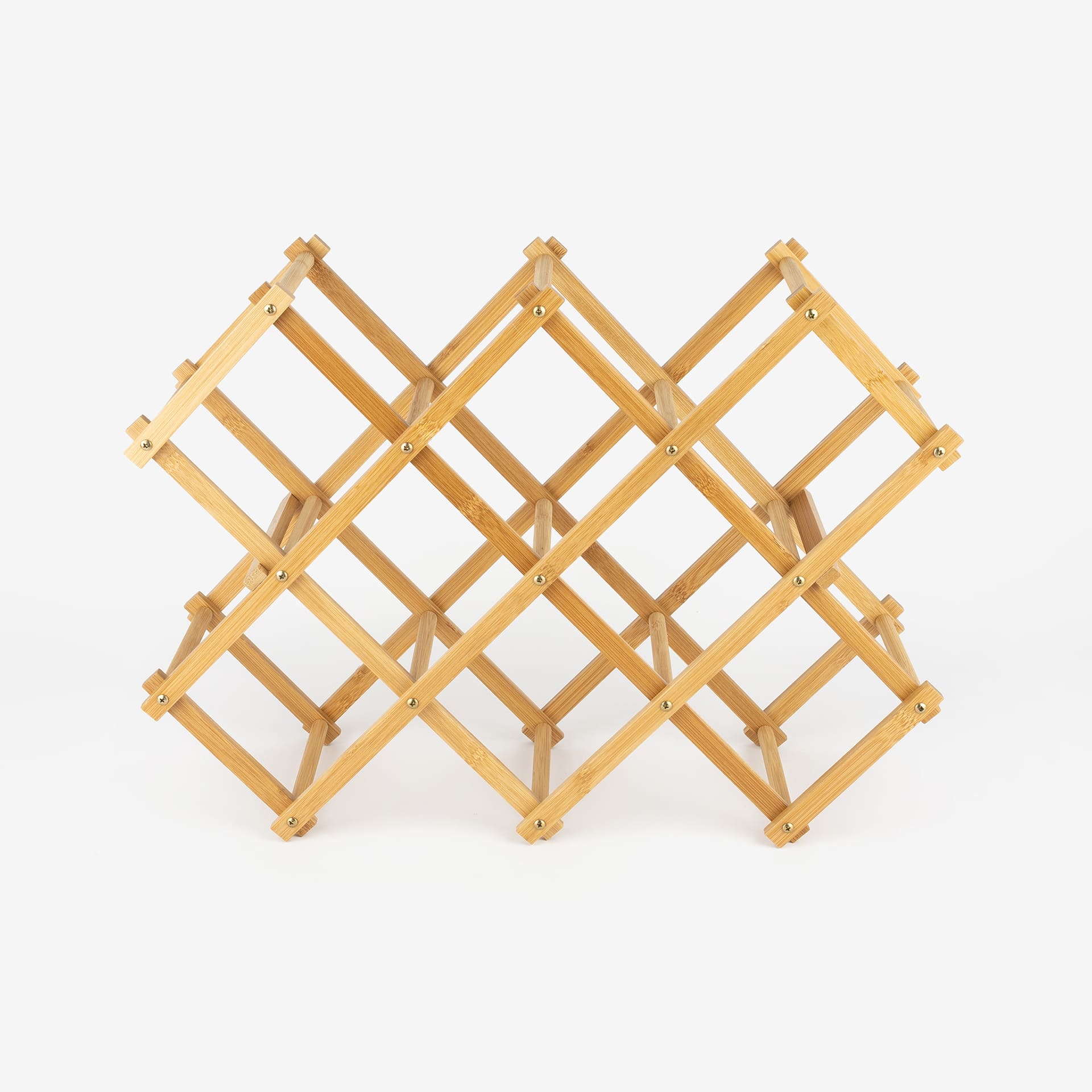 Botellero para 10 botellas plegable de bamb&uacute; 55x17x37cm