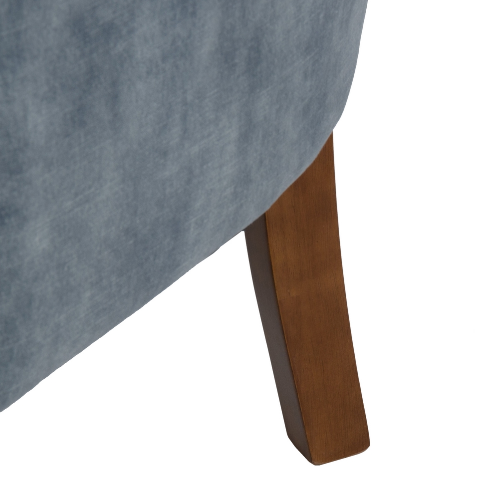 Butaca efecto velvet azul Seran 77x64x88cm