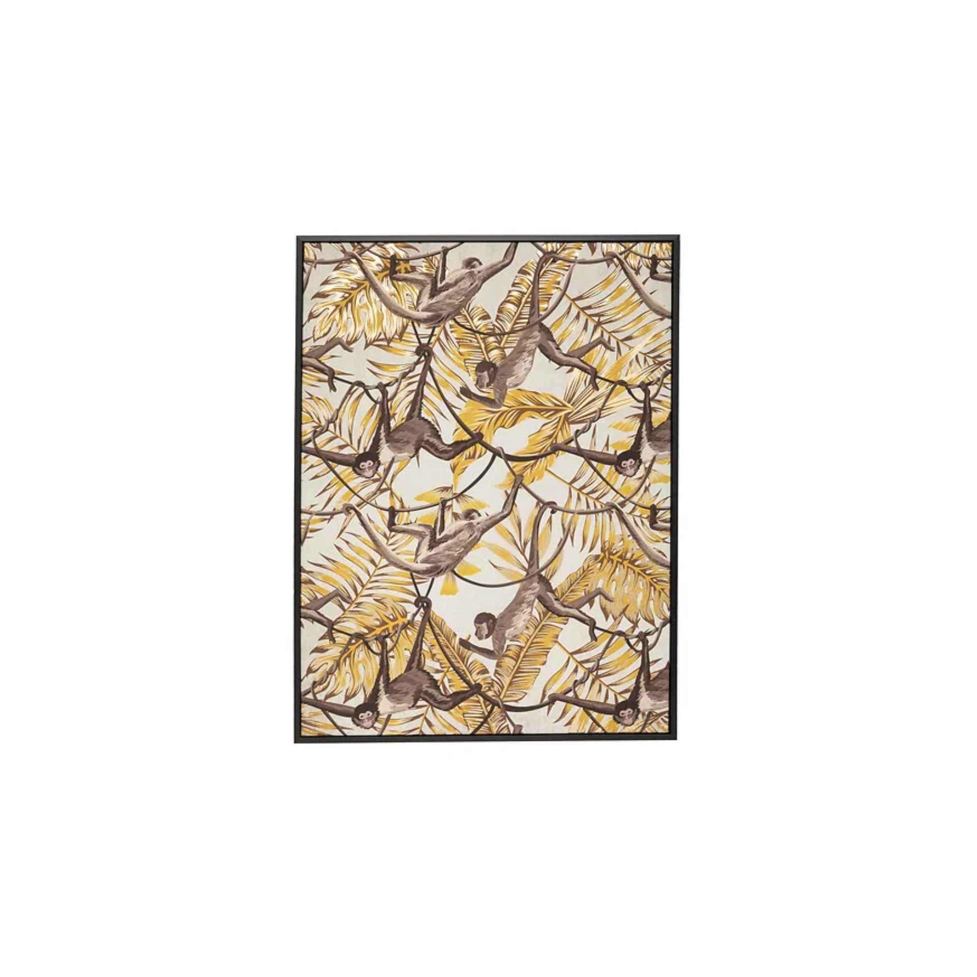 Lienzo con marco de madera Monos 78x78cm