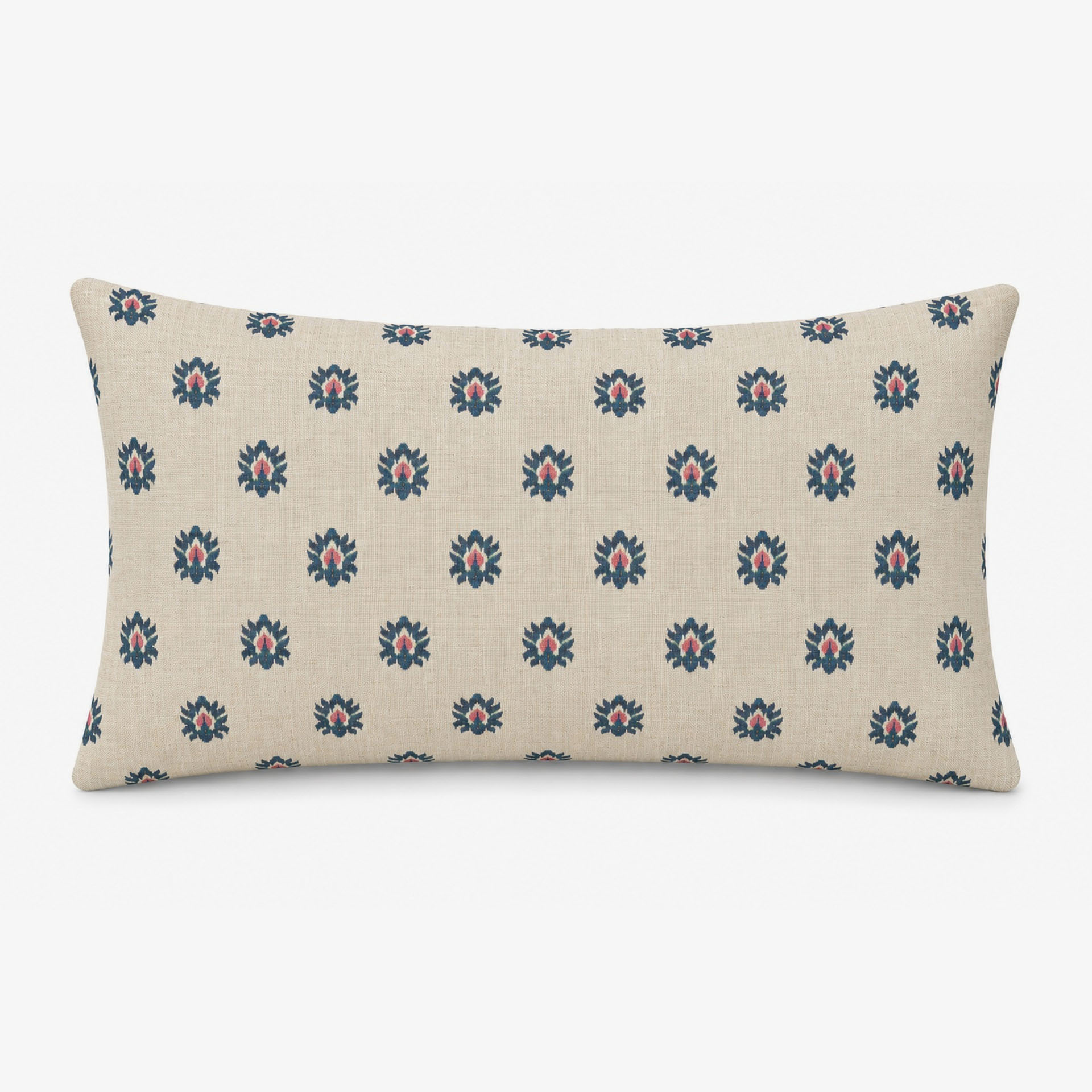 Funda de coj&iacute;n reversible azul de algod&oacute;n y poli&eacute;ster Sira 30x45cm