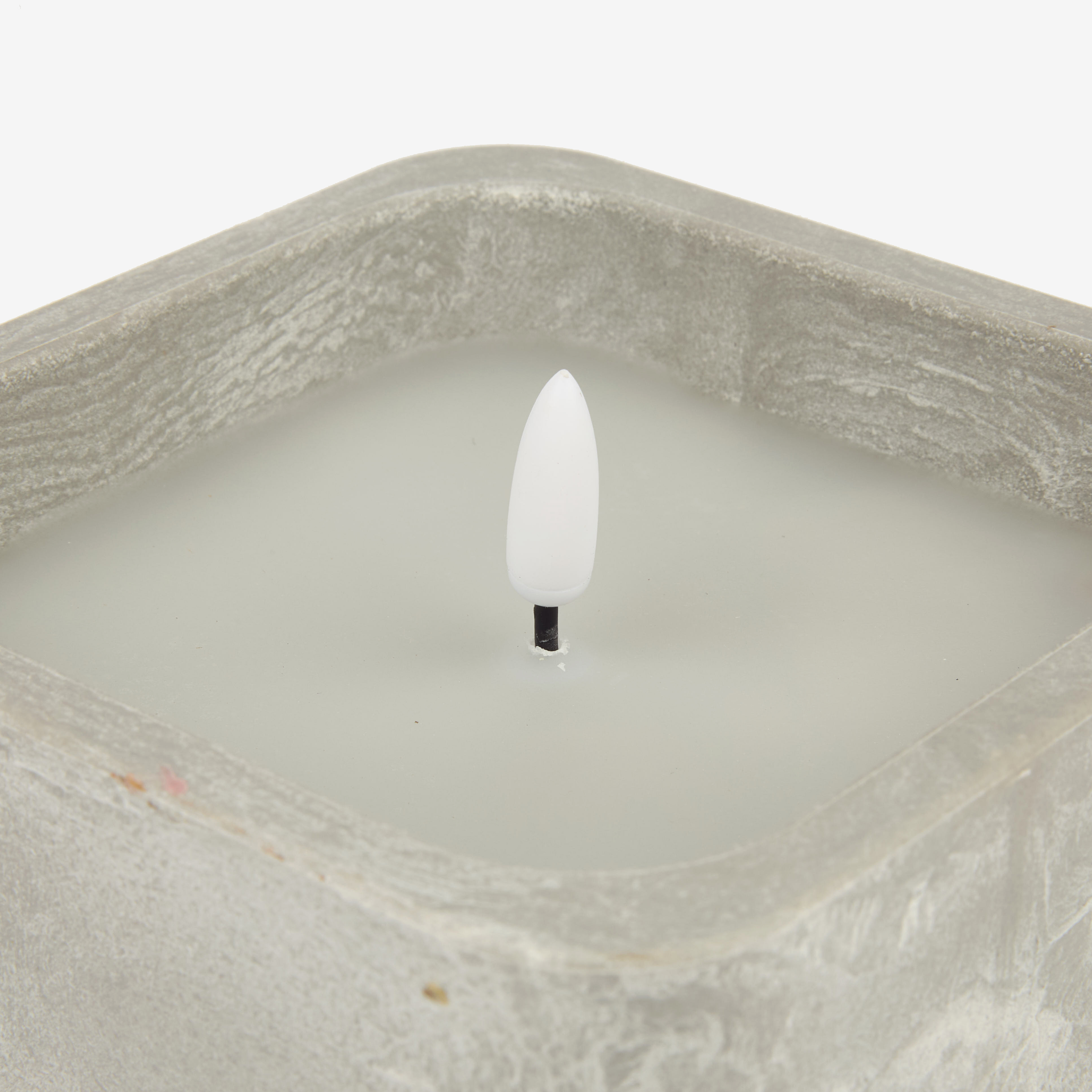 Vela LED en tarro de hormigón gris 13x13x7cm
