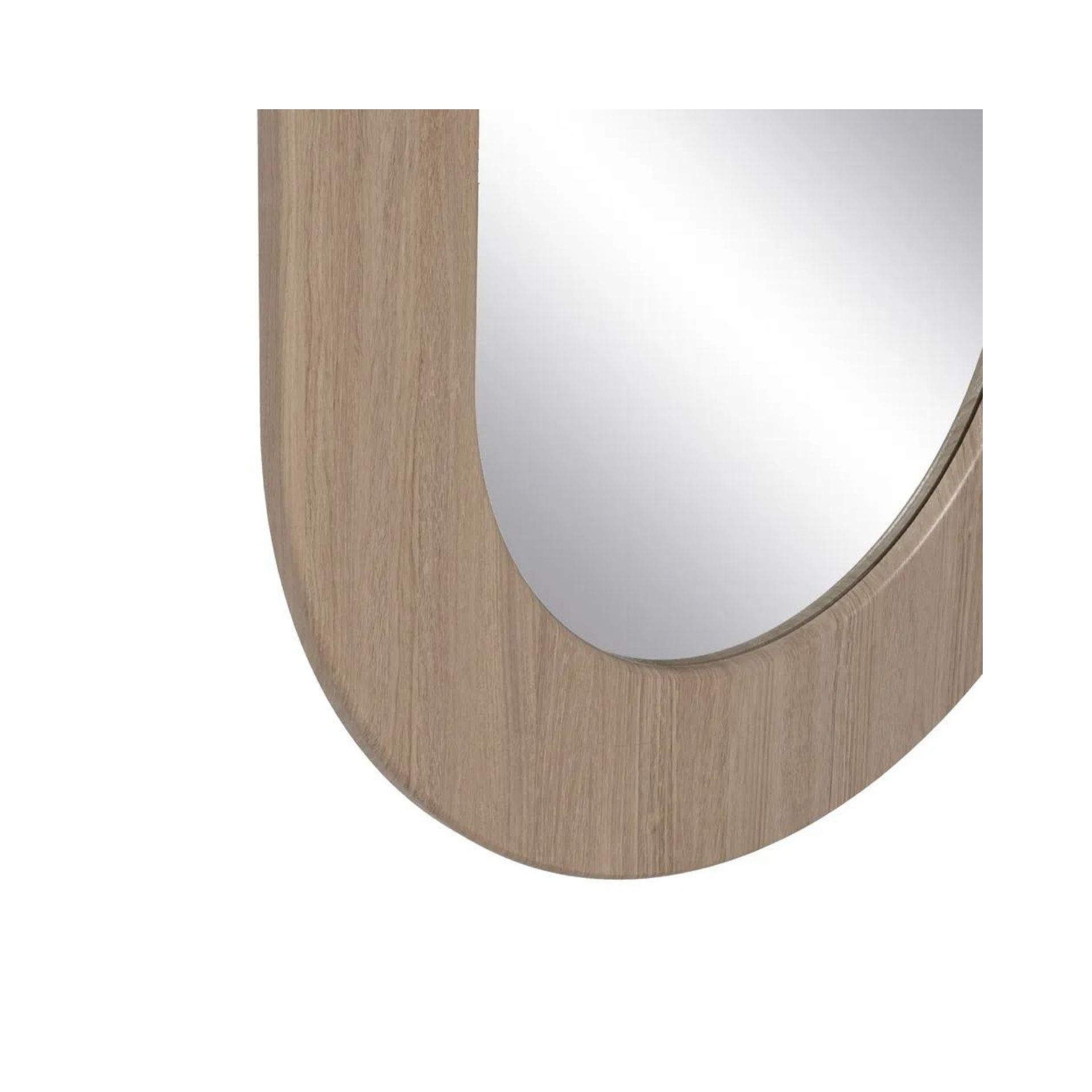 Espejo de pared ovalado de madera DM 65x2,2x160cm