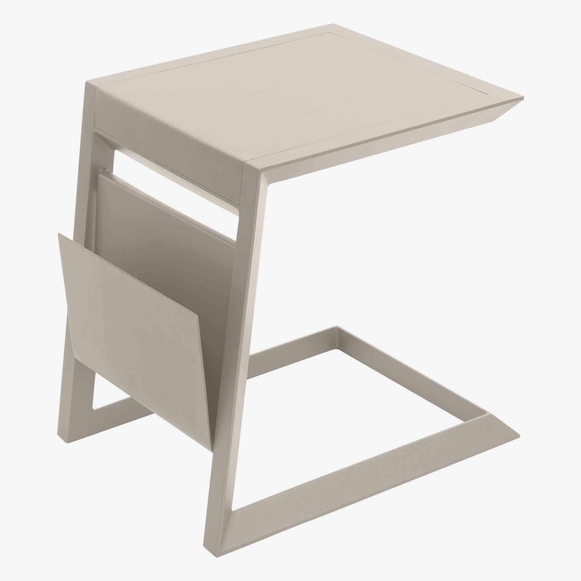 Mesa auxiliar de jard&iacute;n de aluminio crema Allira 45x55x55cm