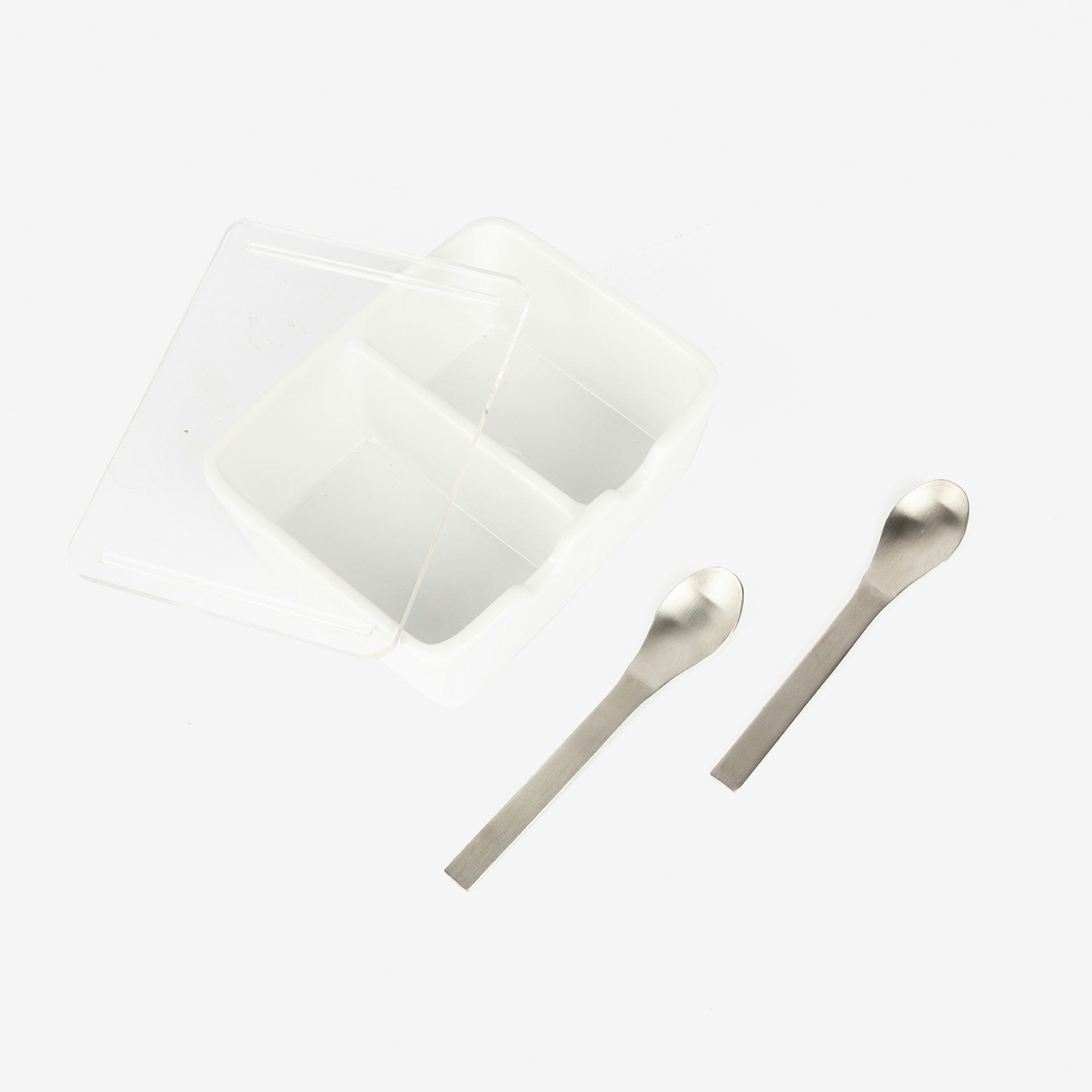 Azucarero doble blanco de cer&aacute;mica 13x10x6cm