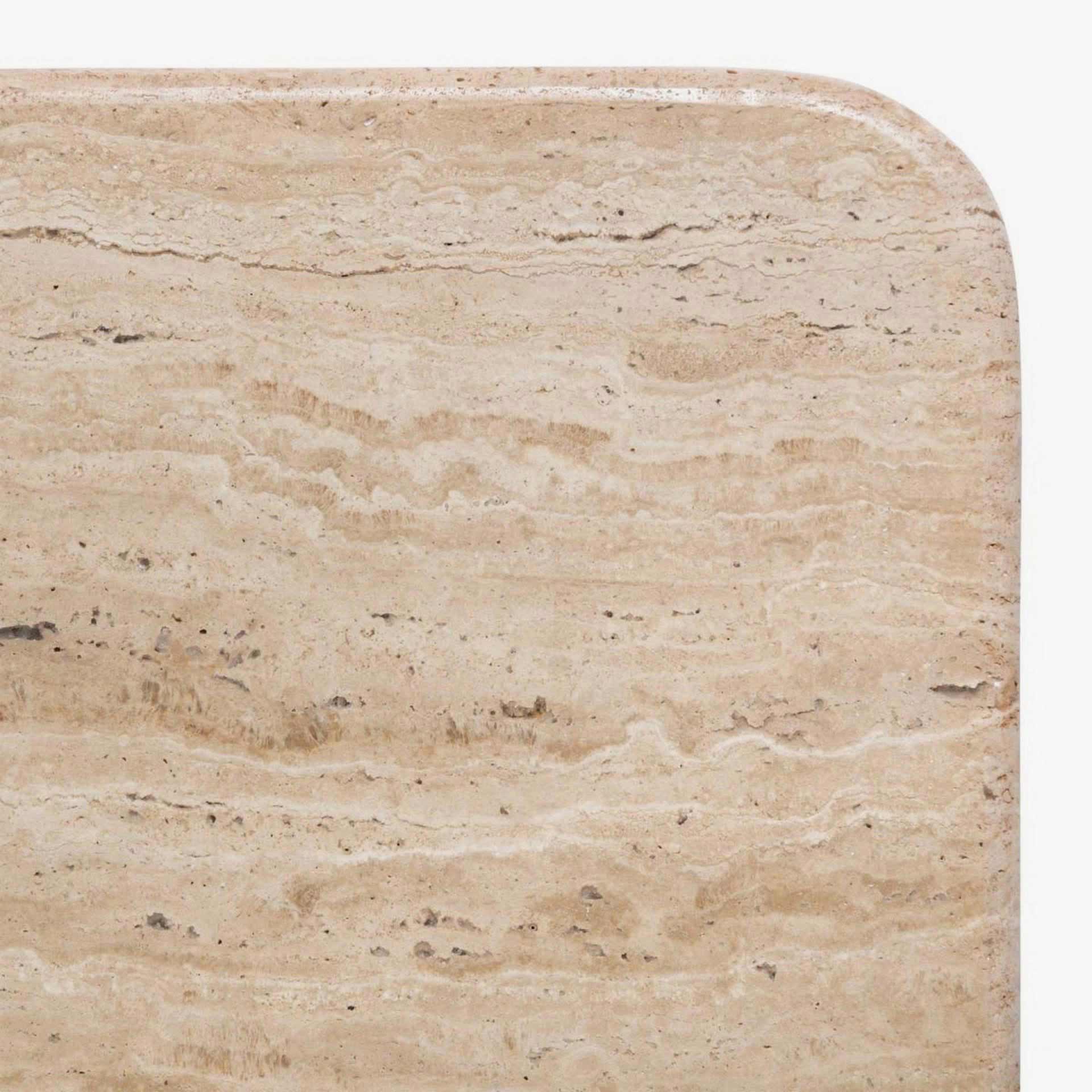 Mesa auxiliar de madera efecto travertino Wira 120x70cm 