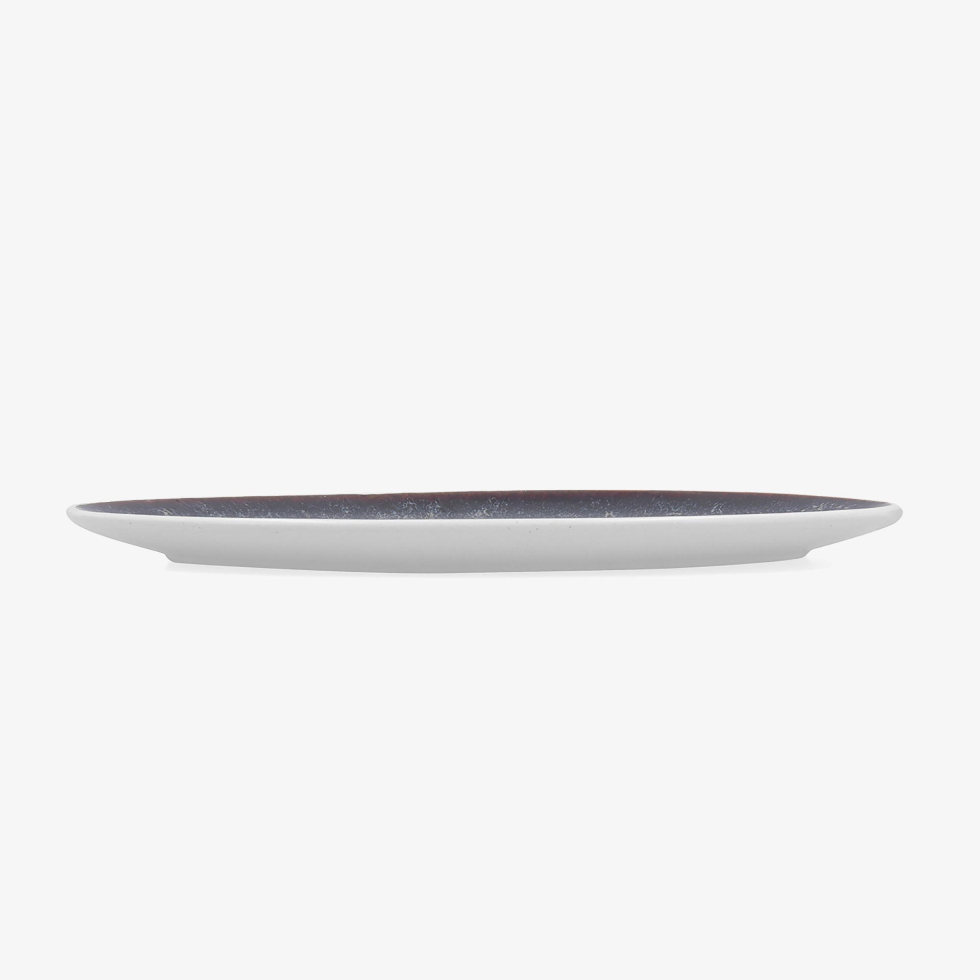 Bandeja oval marr&oacute;n de porcelana Nero 25x12,5cm
