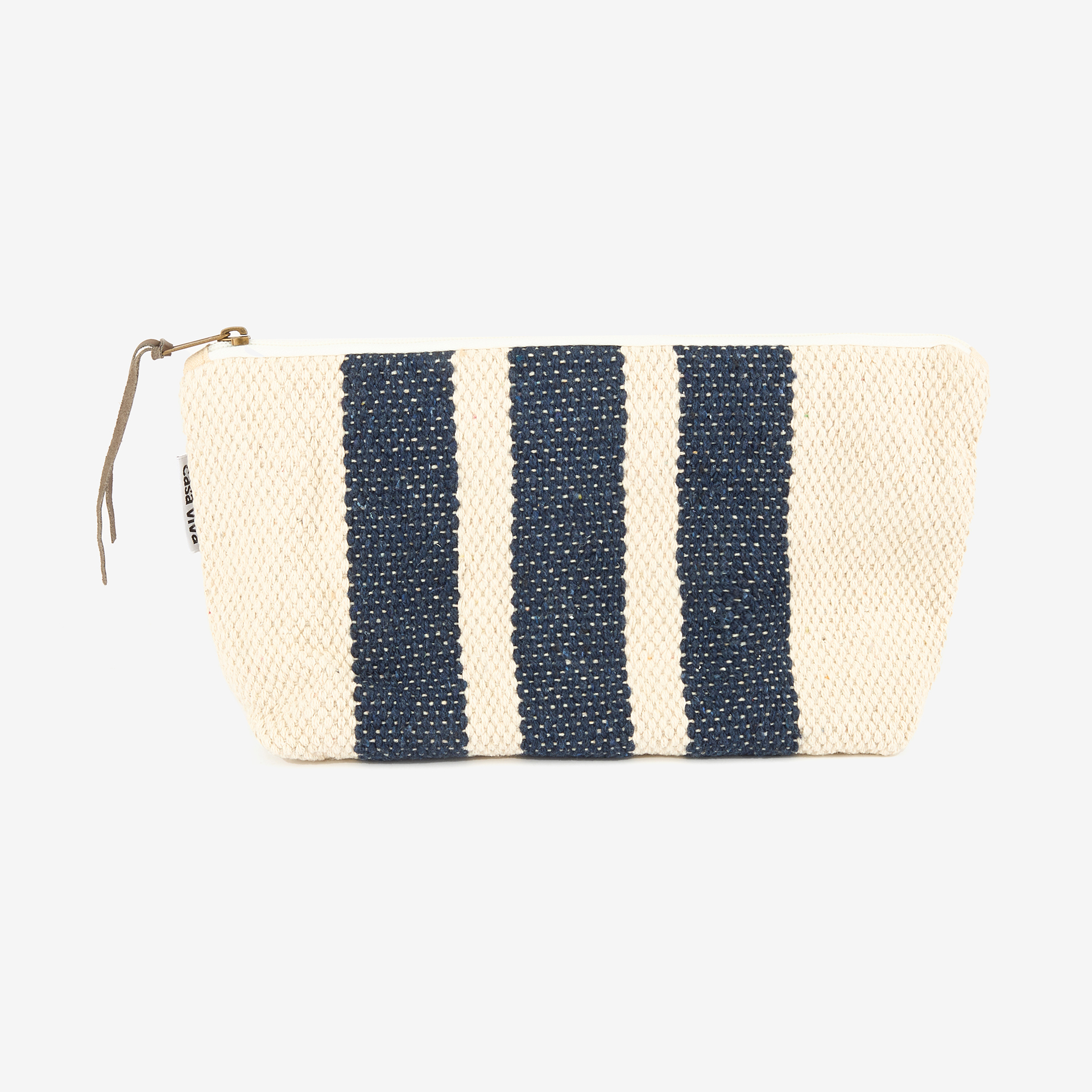 Neceser de algod&oacute;n rayas azules Niza 32x19cm