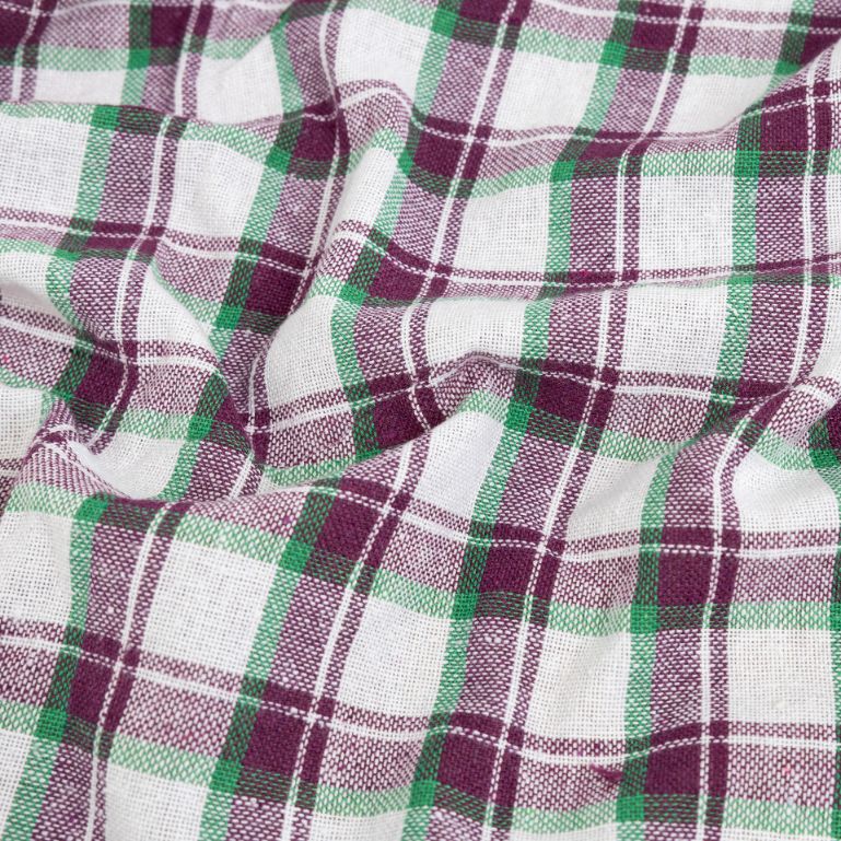 Mantel de algod&oacute;n con estampado de cuadros 150x200cm