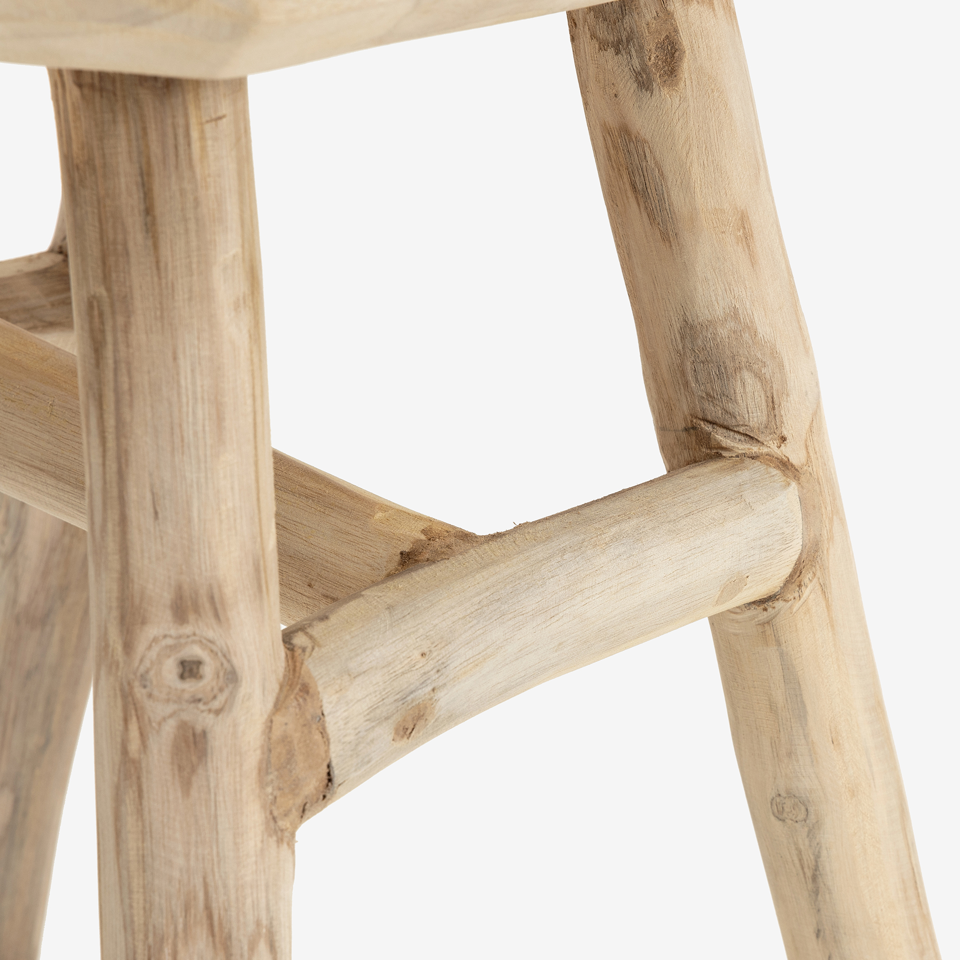 Taburete de madera de teca Ø33x42cm