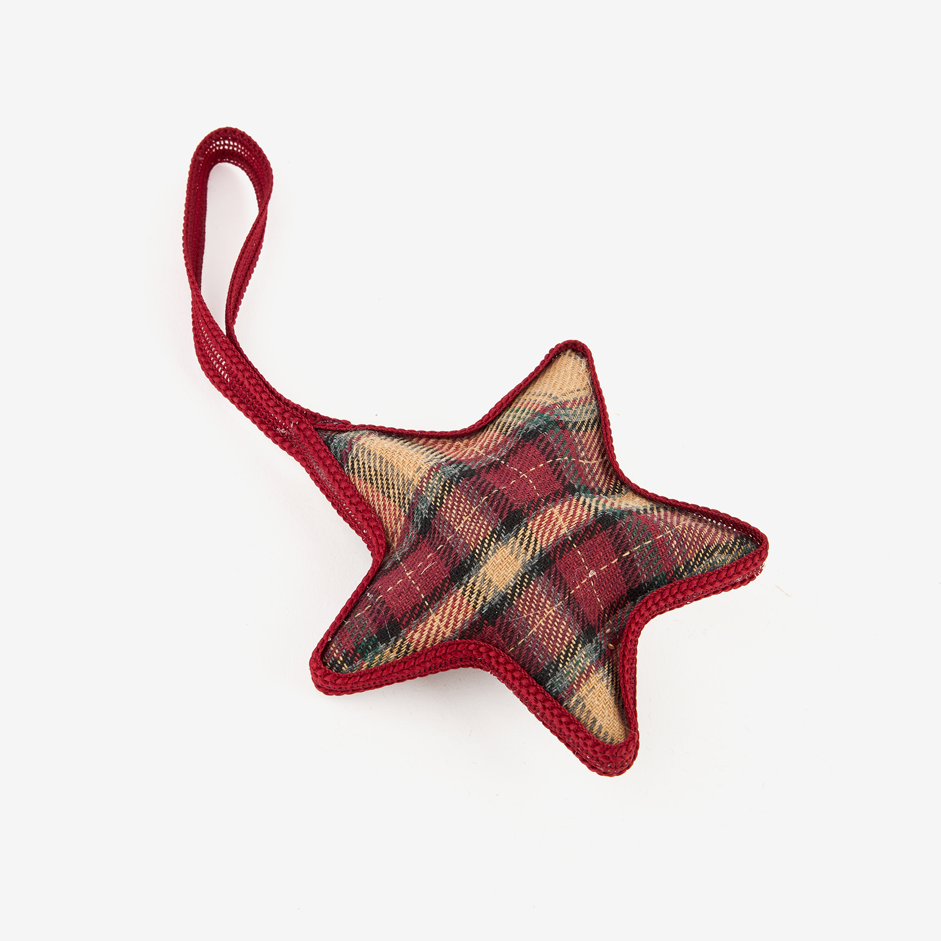 Adorno colgante Estrella de tartán 8cm