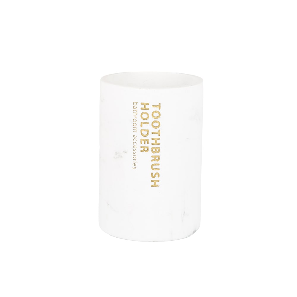 Portacepillos efecto mármol Ø8x11cm