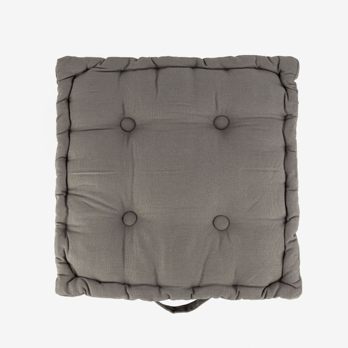 Coj&iacute;n para silla de algod&oacute;n gris 40x40x8cm