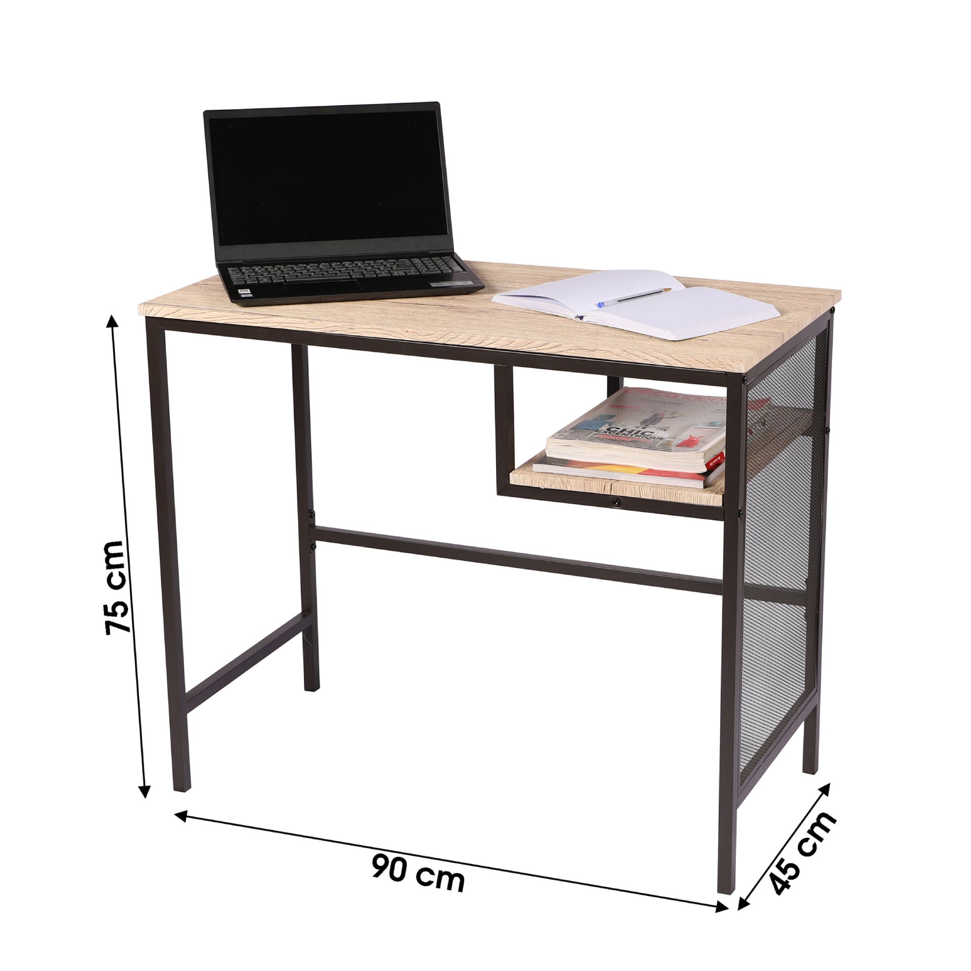 Escritorio de aglomerado de madera (MDF) Badok 90x45x75cm