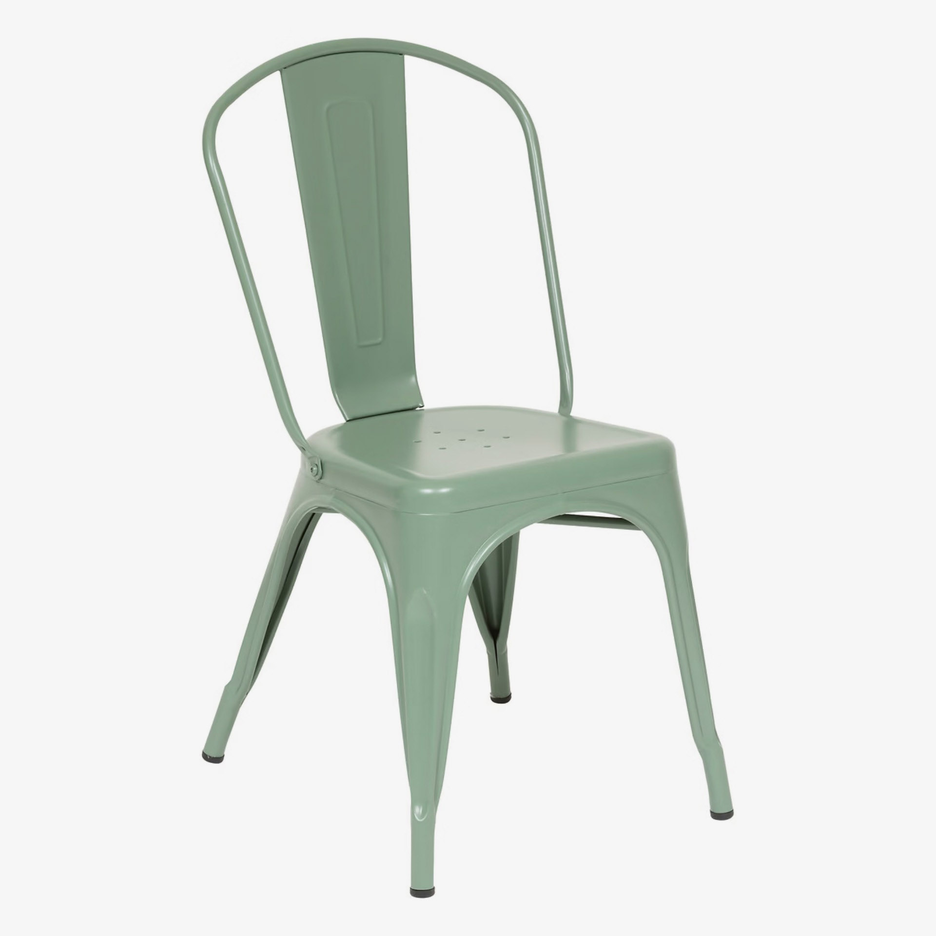 Silla de comedor verde de metal Favel 