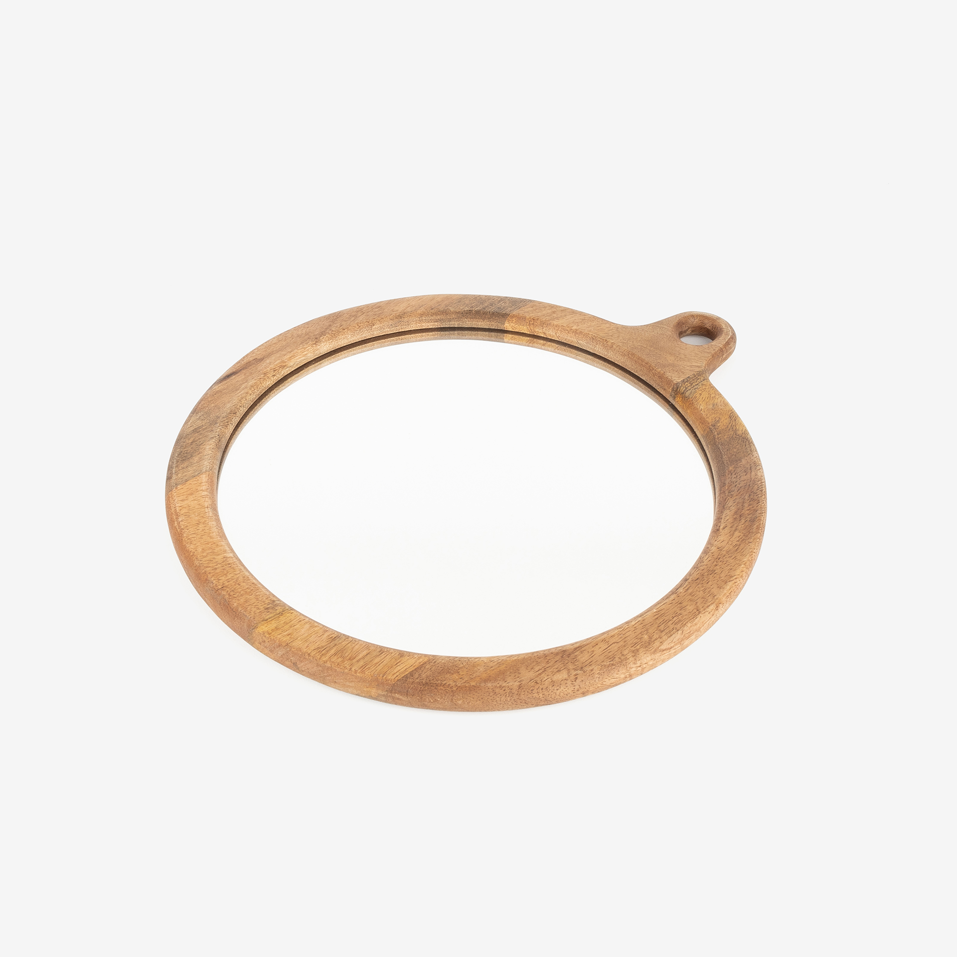 Espejo de pared redondo de madera &Oslash;30cm