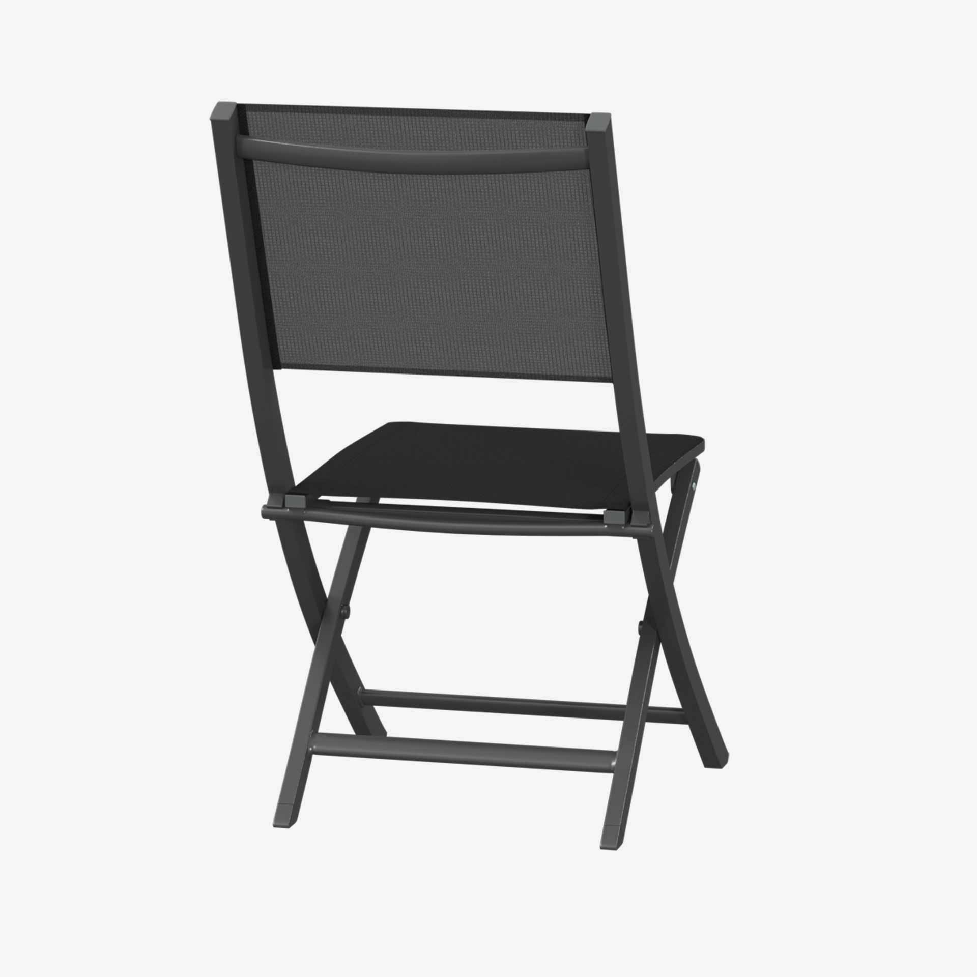 Set de 4 sillas de jard&iacute;n plegables de aluminio grafito Essor 45x57x90cm