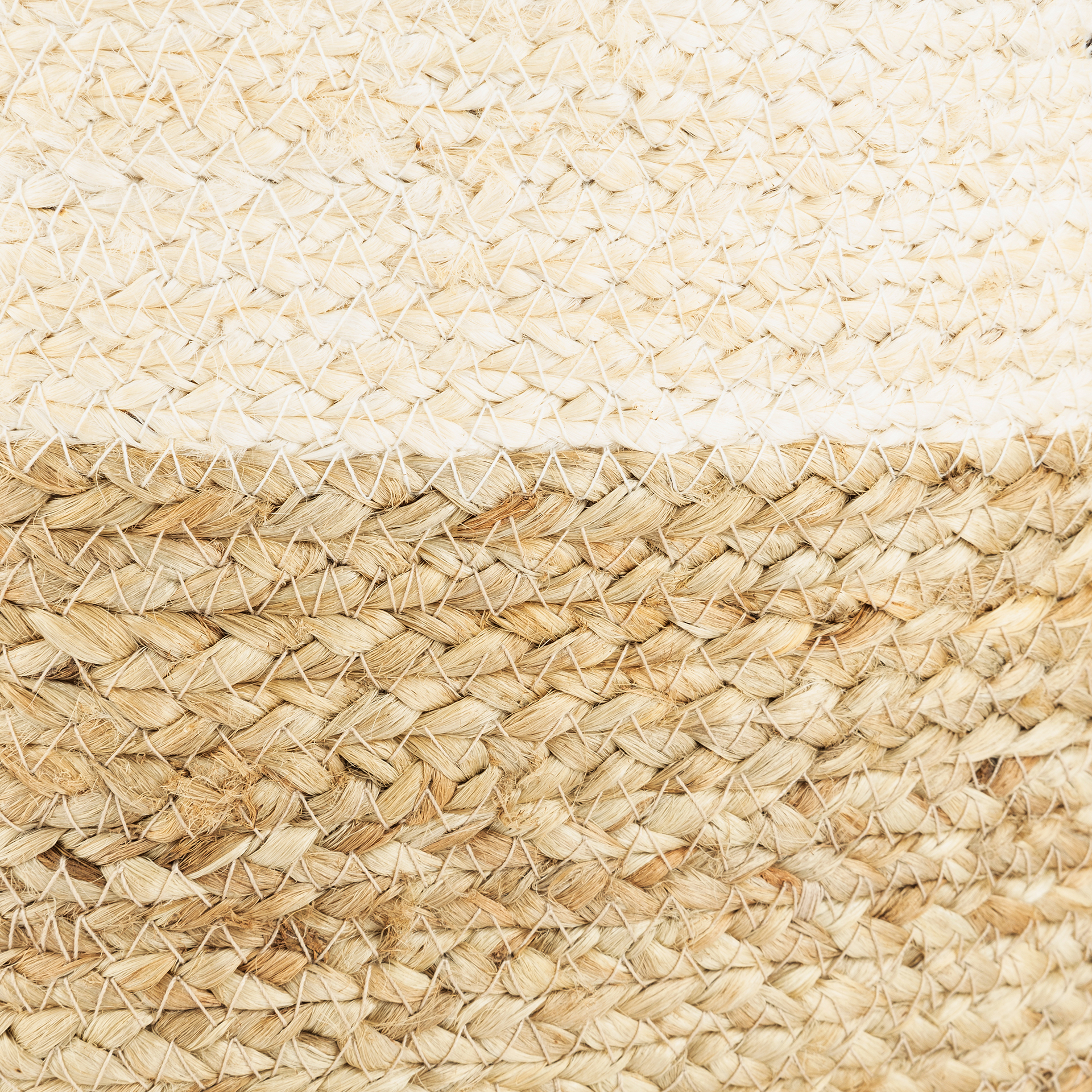 Cesta de yute blanca y natural Vide Ø25x25cm