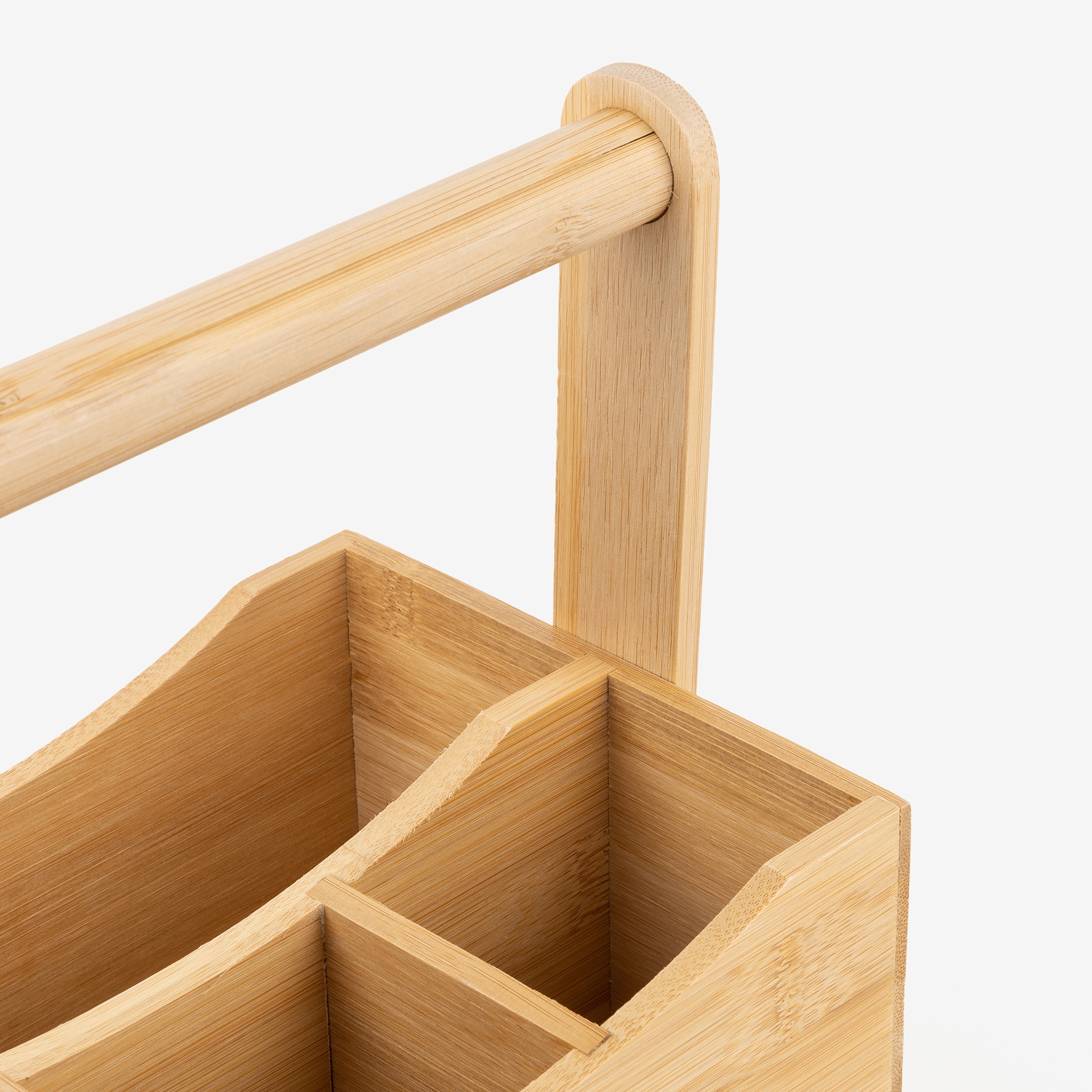 Cubertero con asa de madera de bamb&uacute; 23x14x24cm