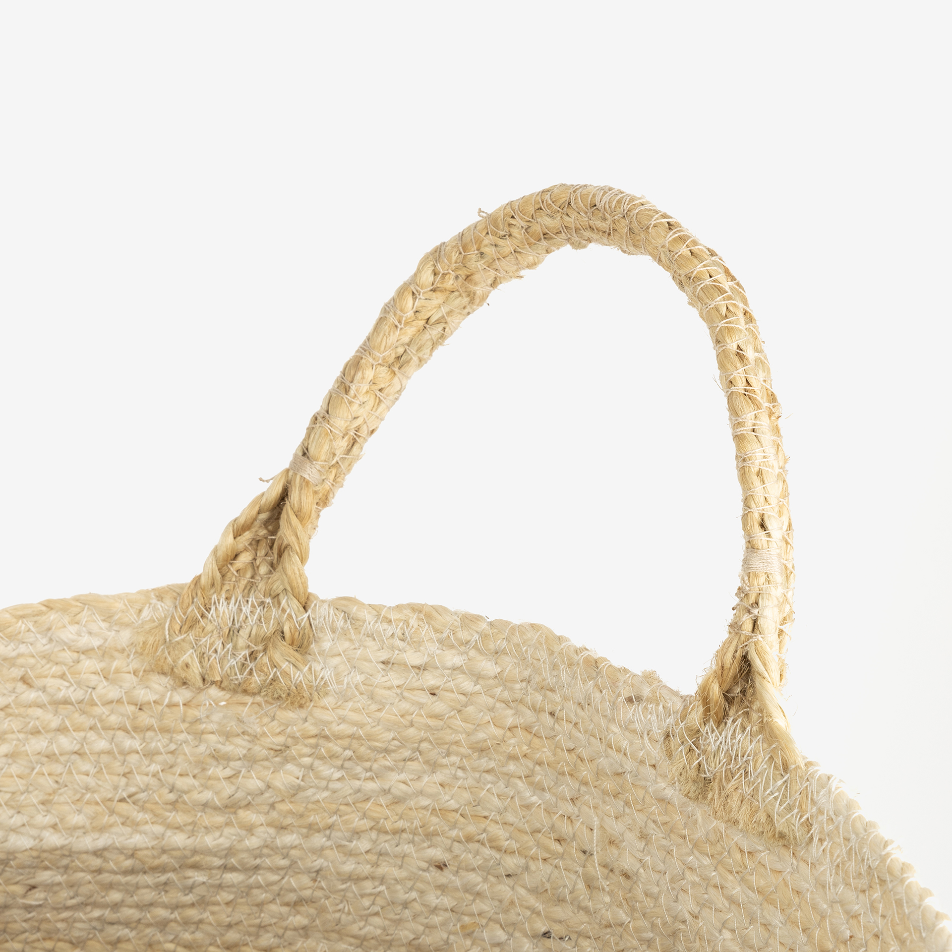 Cesta de yute blanca y natural Vide Ø35x33cm