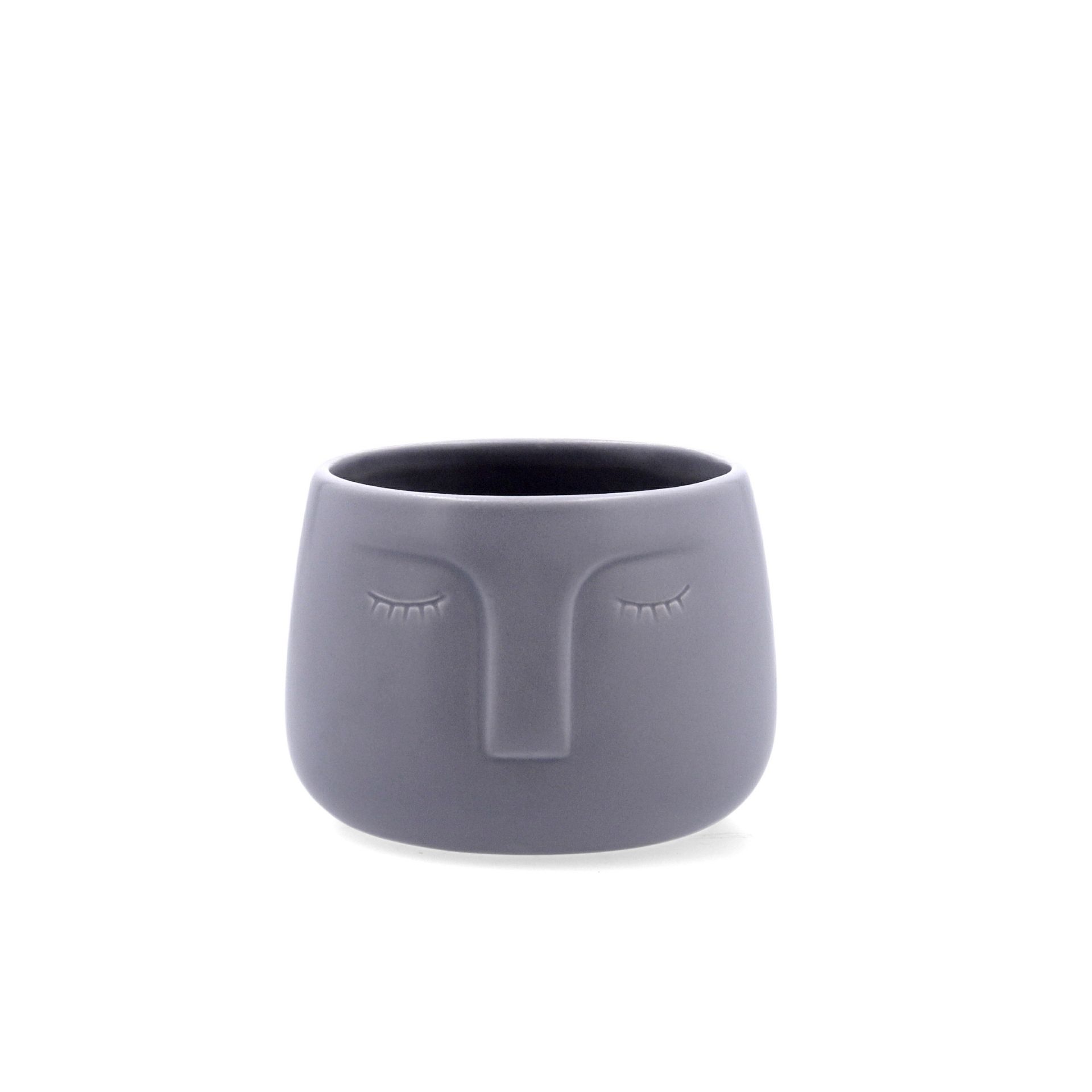 Macetero de cerámica negro Ajanu Ø13x11cm