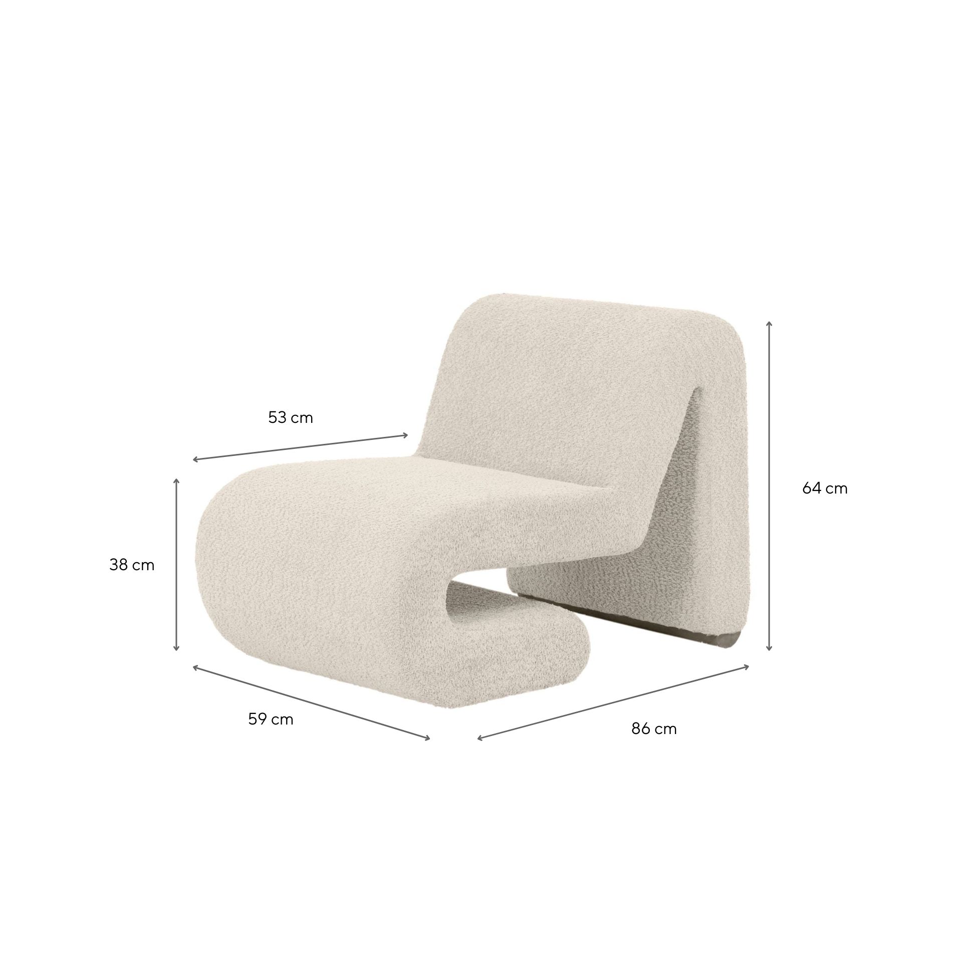 Butaca borreguito beige Ailen 59x86x64cm Clau&Chloe