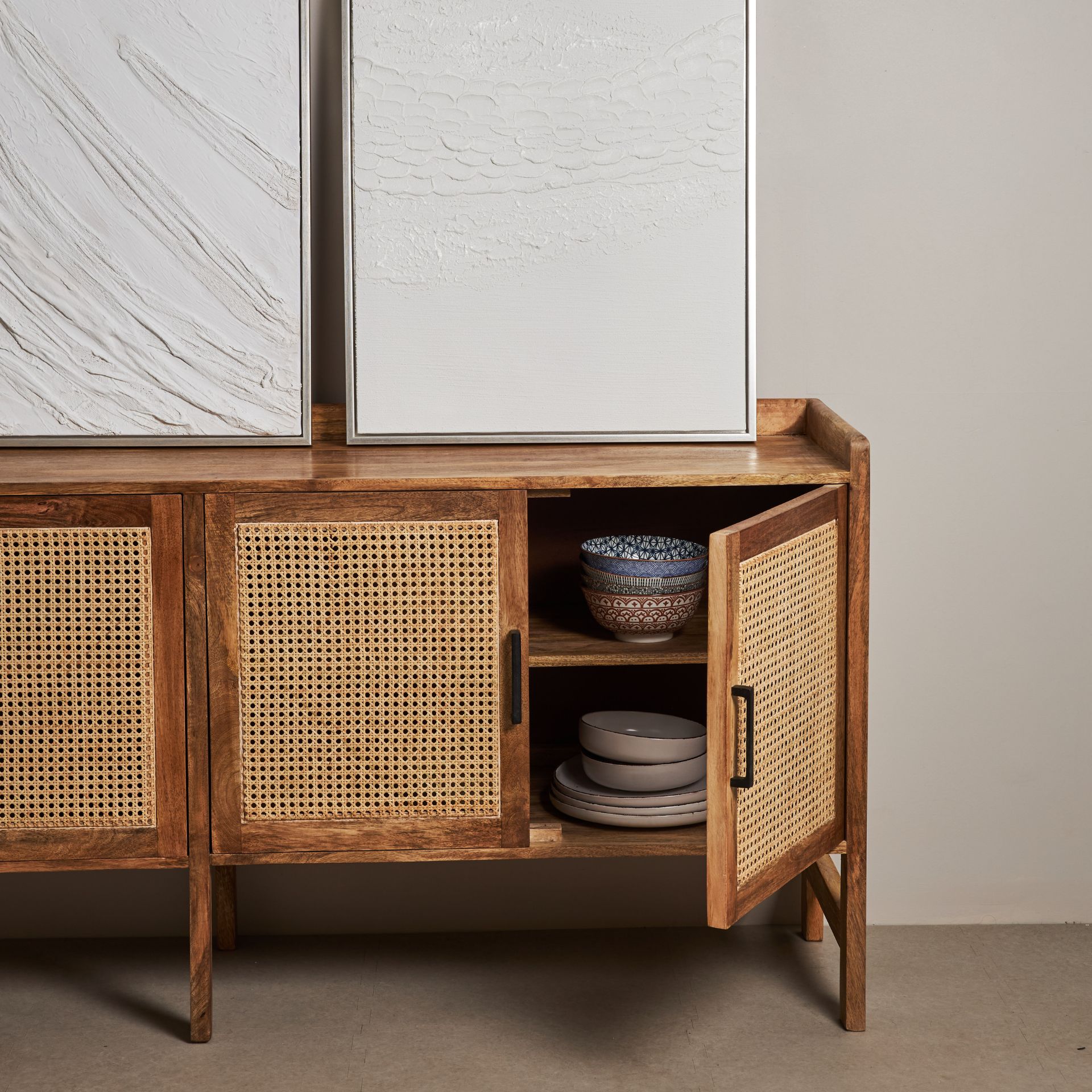 Aparador de madera de mango Merlin 180x42x82cm Clau&Chloe