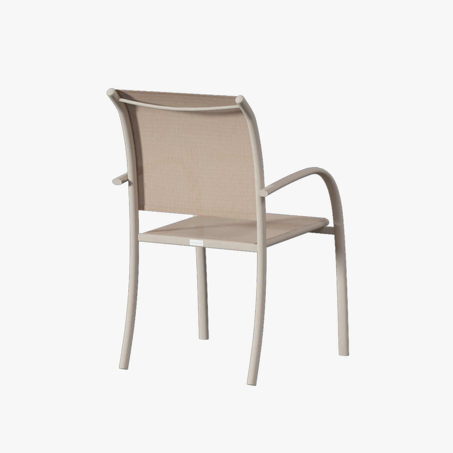 Silla de jard&iacute;n apilable de aluminio crema Piazor 56x65x88cm